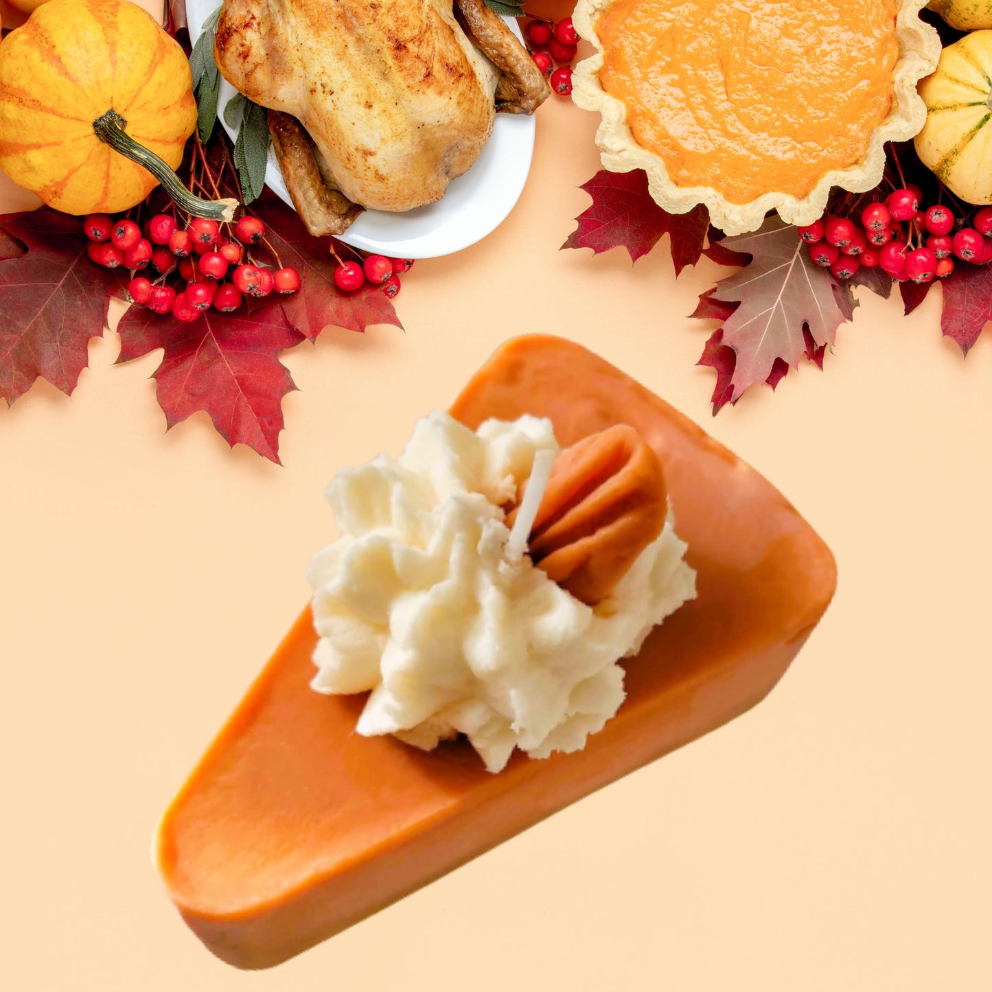 Cafe Delights Pumpkin Pie Slice Scented Soy Wax Candle