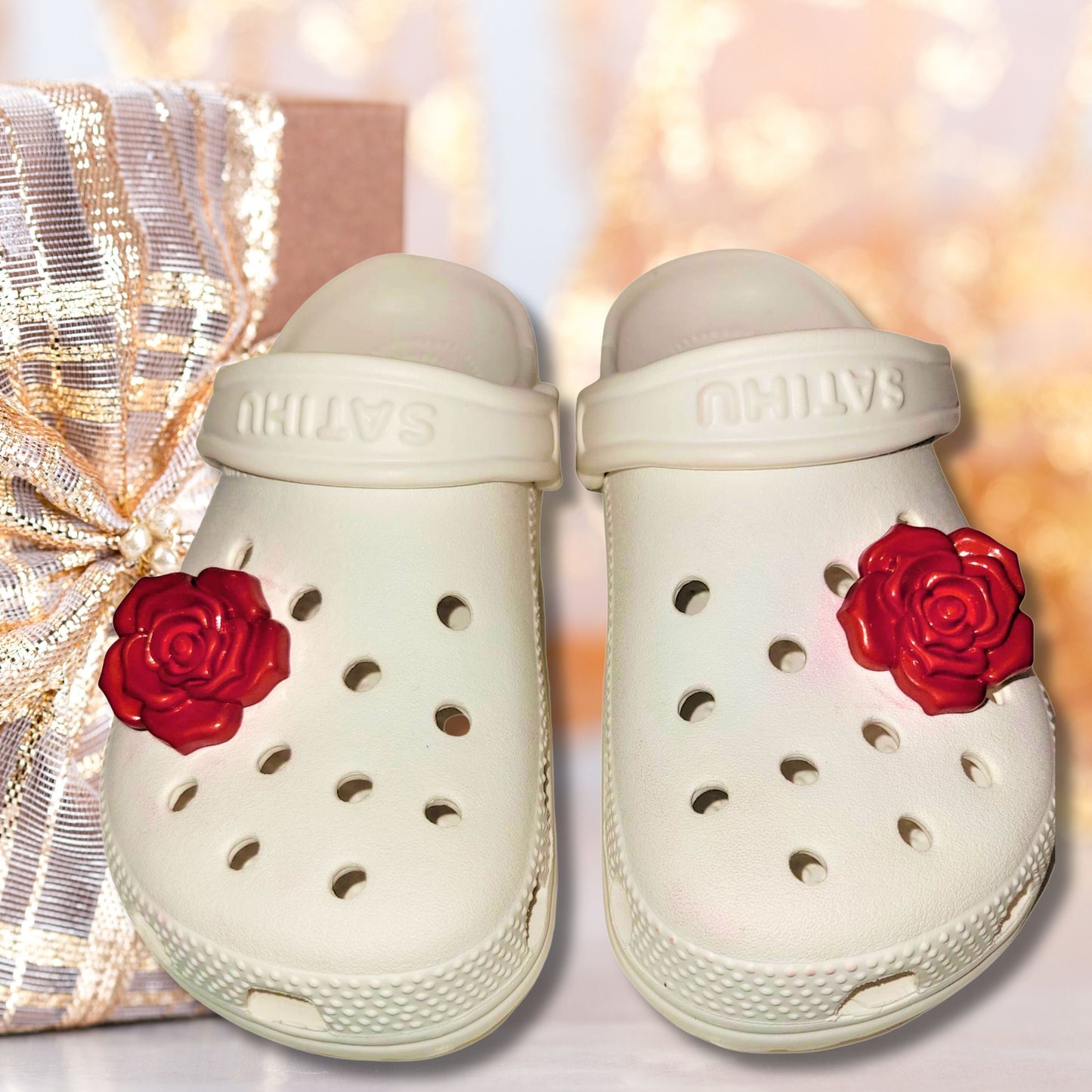 Crocs Charms Large Red Roses (2 Piece Set)