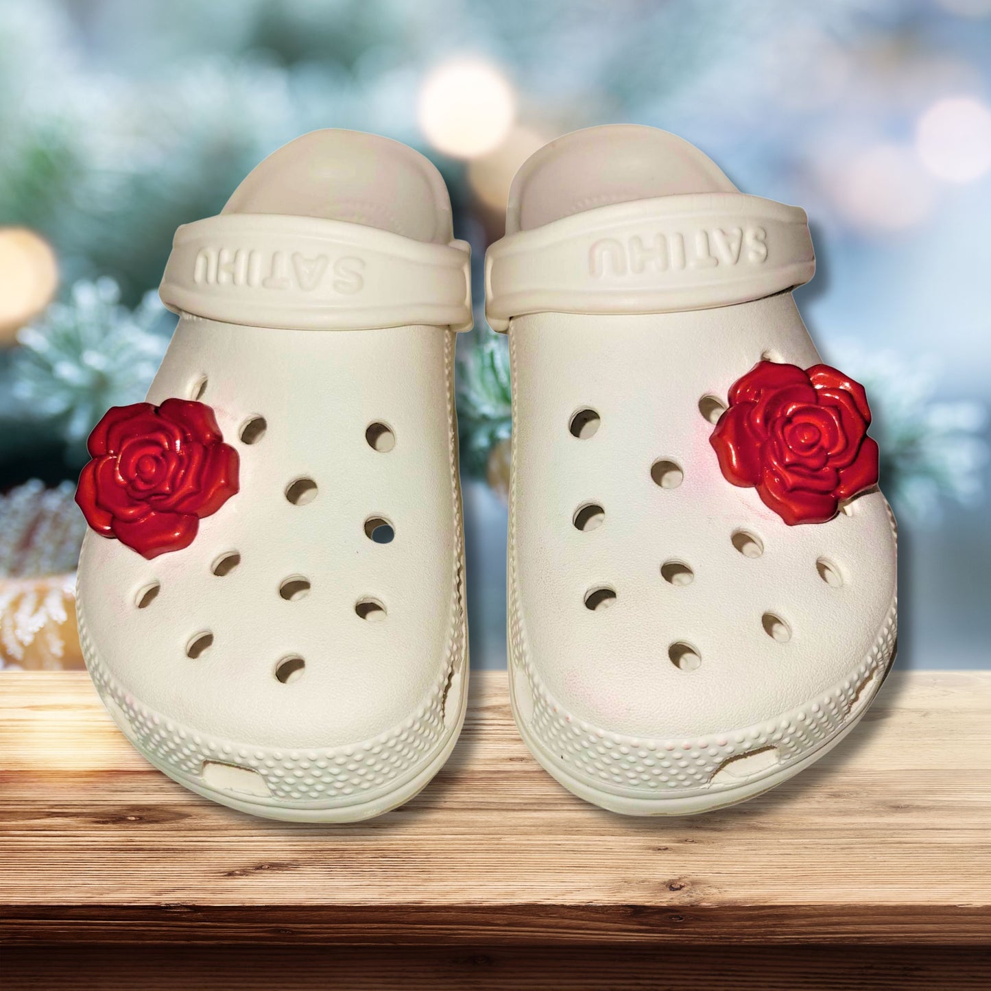 Crocs Charms Large Red Roses (2 Piece Set)