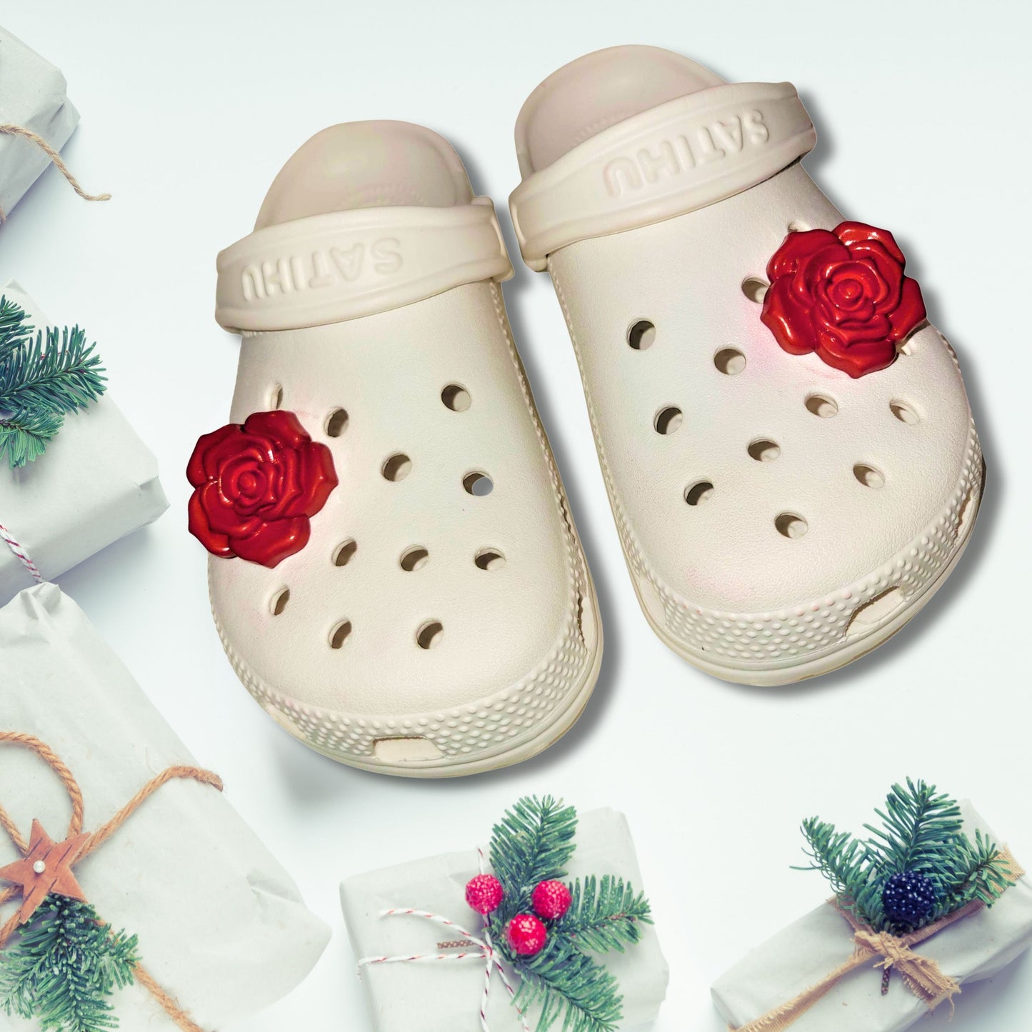 Crocs Charms Large Red Roses (2 Piece Set)