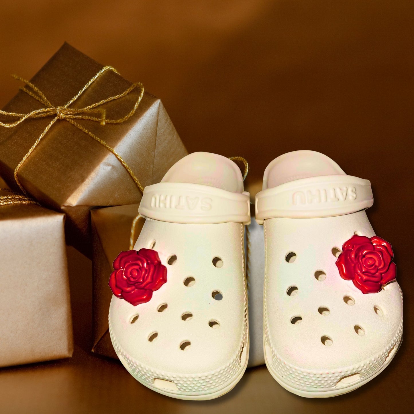 Crocs Charms Large Red Roses (2 Piece Set)