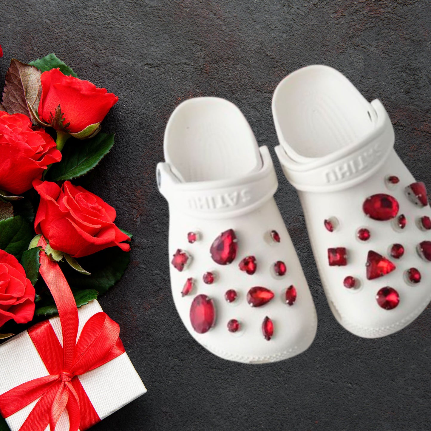 Crocs Charms Ruby Red Glass Rhinestone Shoe Charms