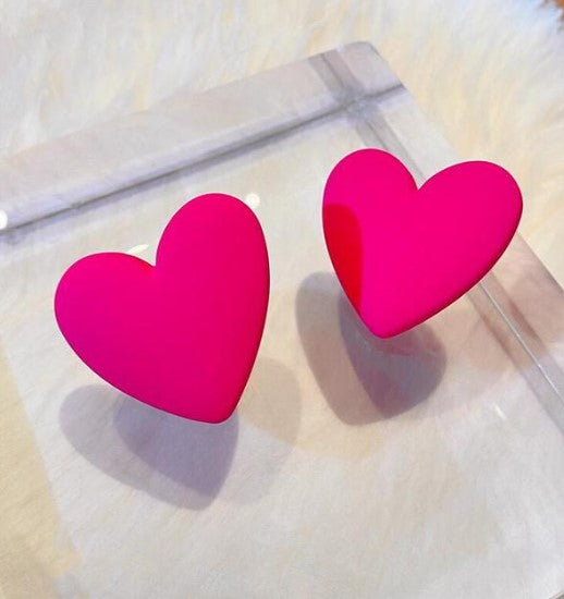Candy Valentine Heart Statement Earrings