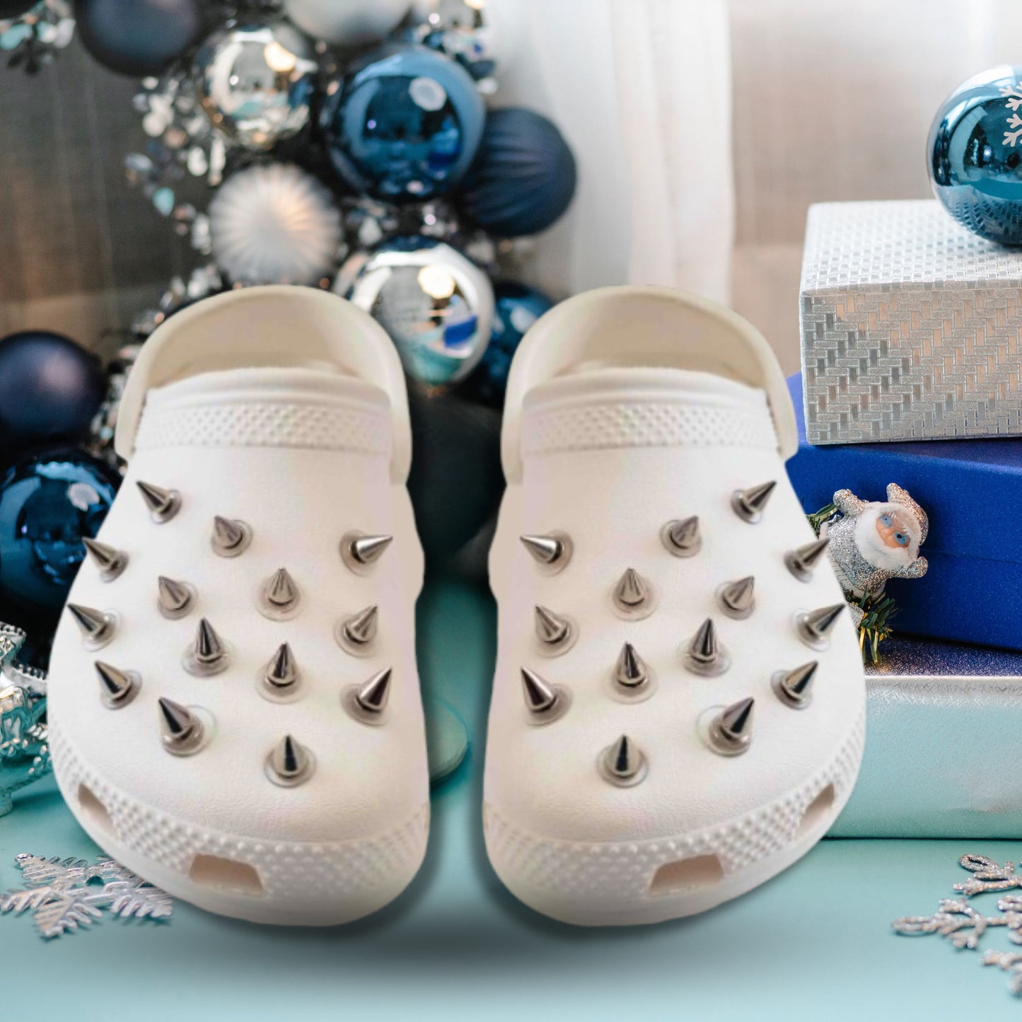 Luxury Silver Metal Spike Shoe Charms