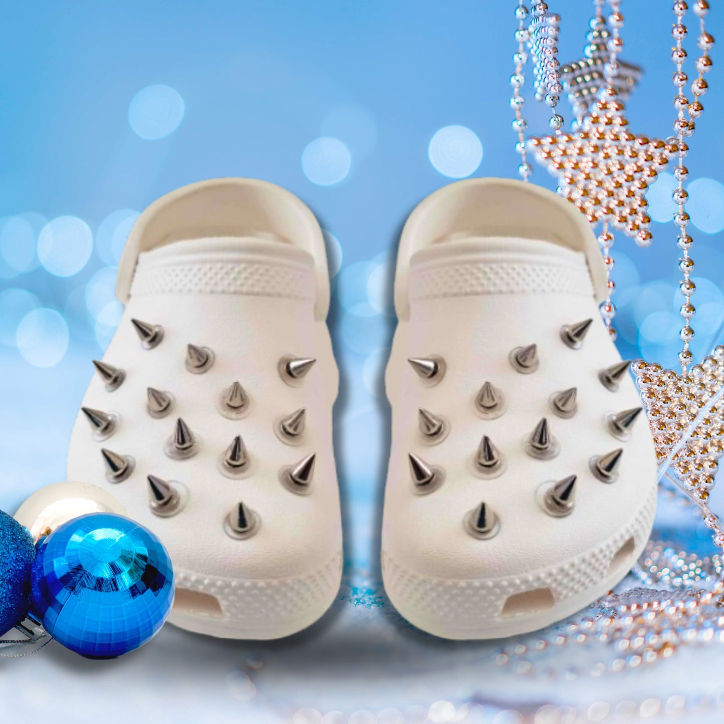 Luxury Silver Metal Spike Shoe Charms