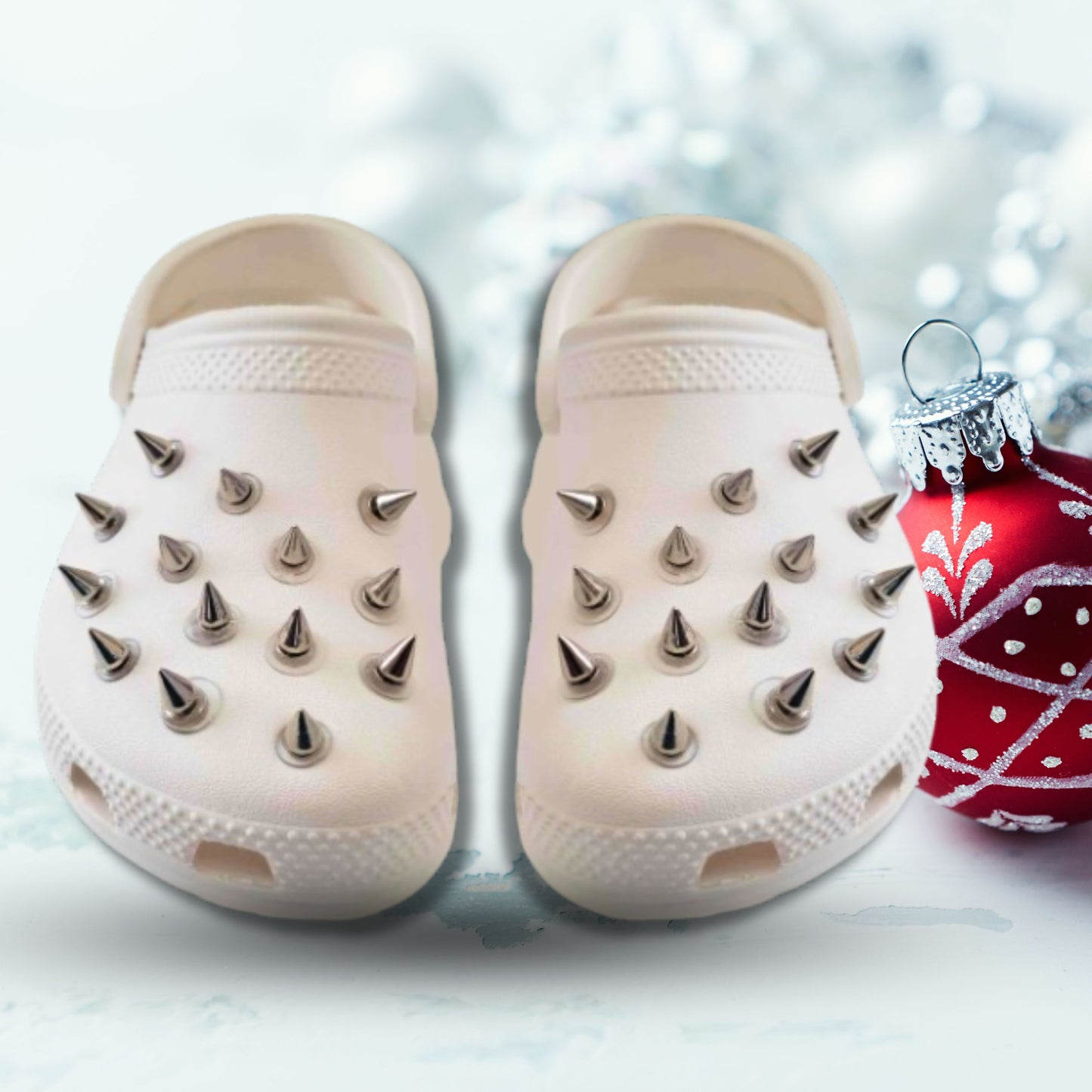 Luxury Silver Metal Spike Shoe Charms