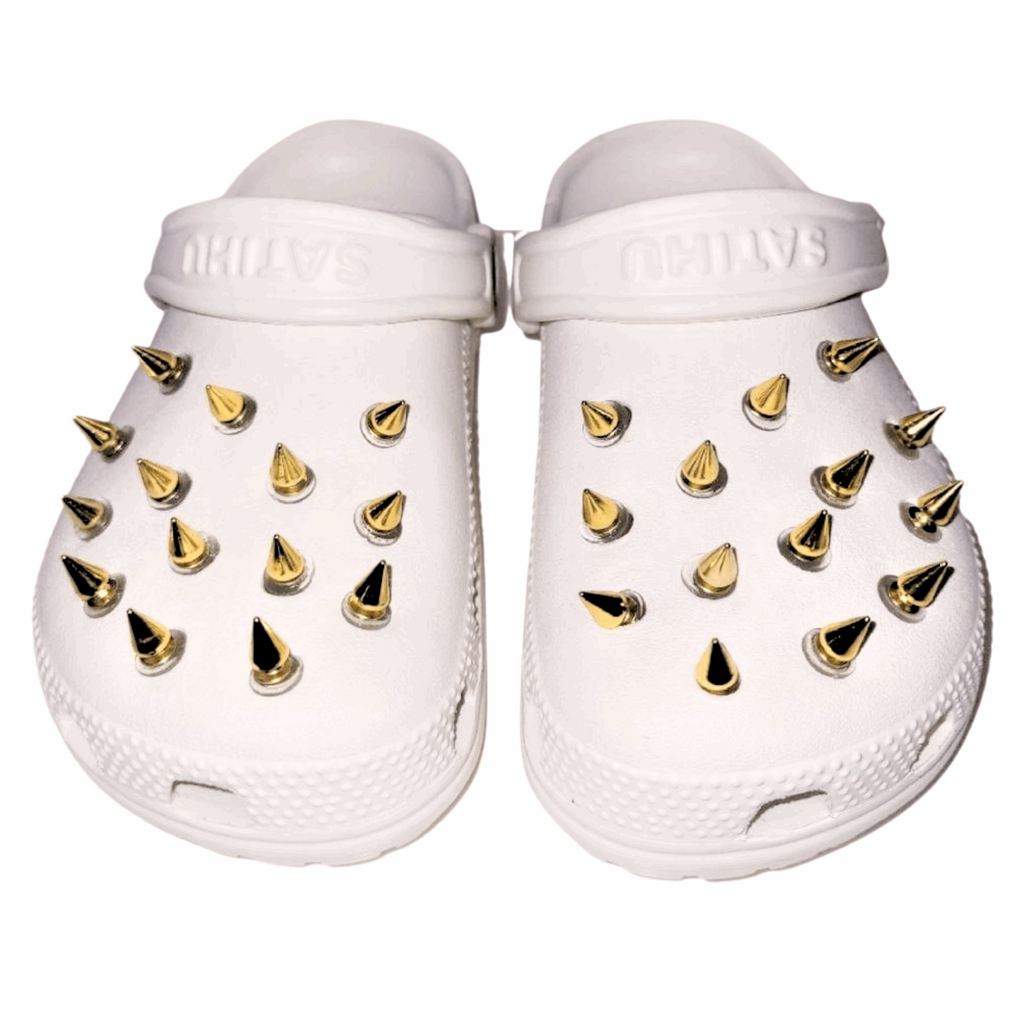 Crocs Charms Luxury Gold Metal Stud Fashion Spike Rivet Design (25 Piece Set)