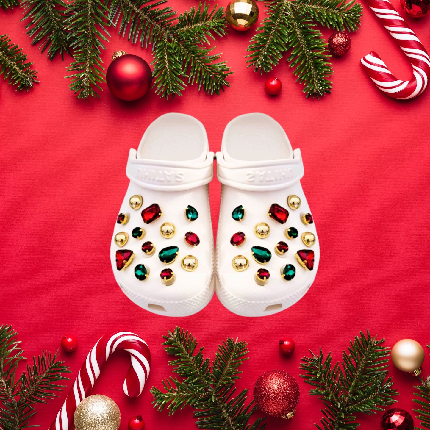 Crocs Charms Christmas Glass Rhinestone Shoe Charms