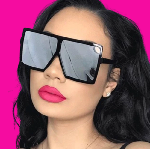Black & Silver Square Fashion Sunglasses