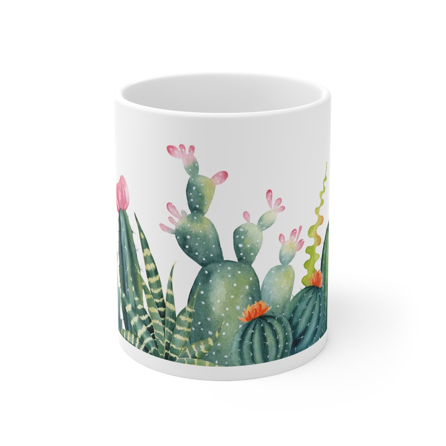 Introducing the Perfect 11oz Ceramic Mug with Cactus Print