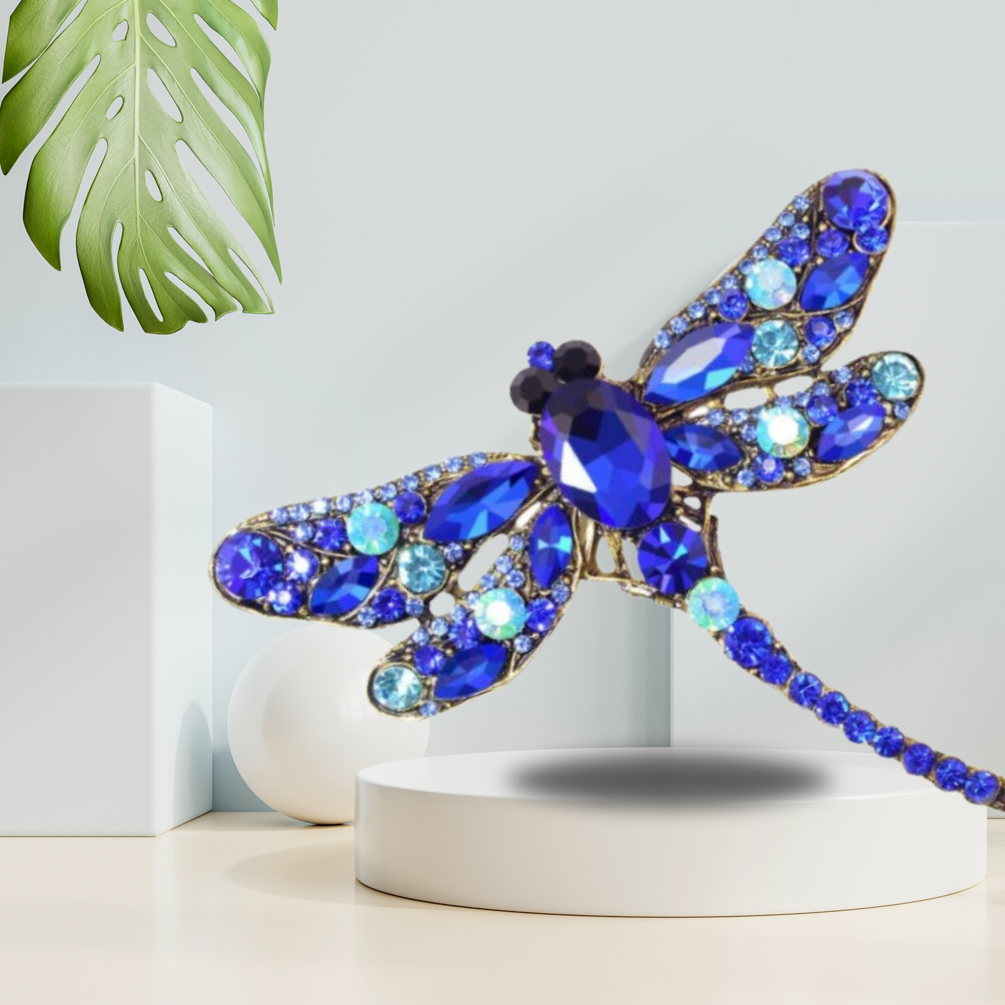 Rhinestone Dragonfly Brooch