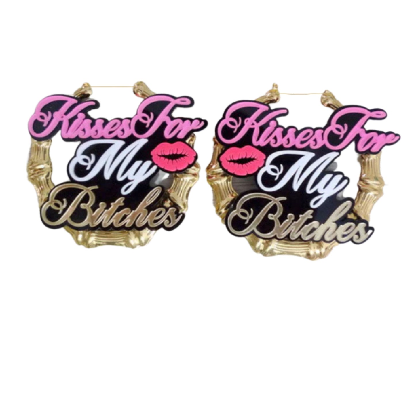 Kisses For My B's Retro Multicolored Statement Fashion Earrings