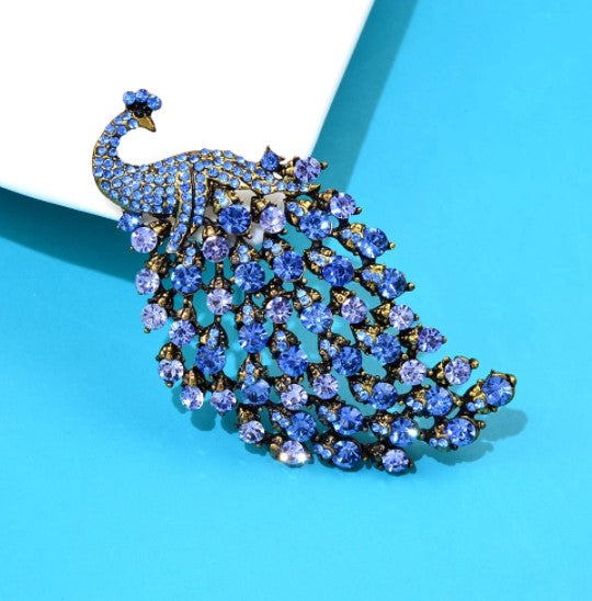 Rhinestone Peacock Fashion Brooch