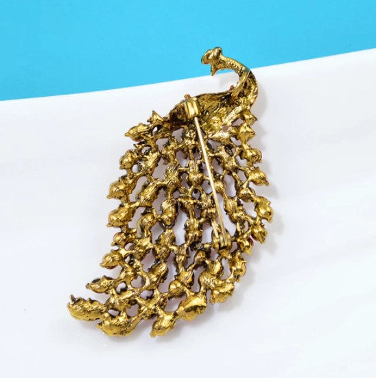 Rhinestone Peacock Fashion Brooch