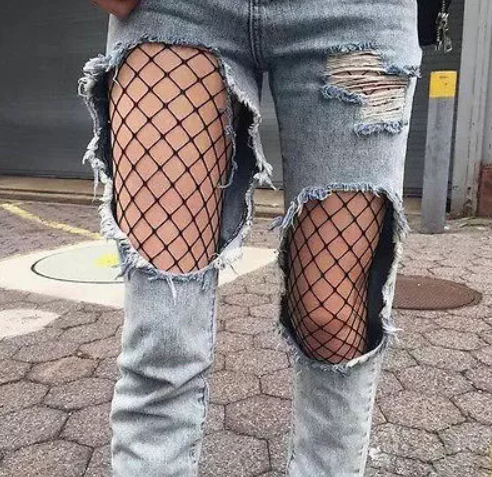 Fashion Pantyhose Large Black Fishnets (One Size Fits All)