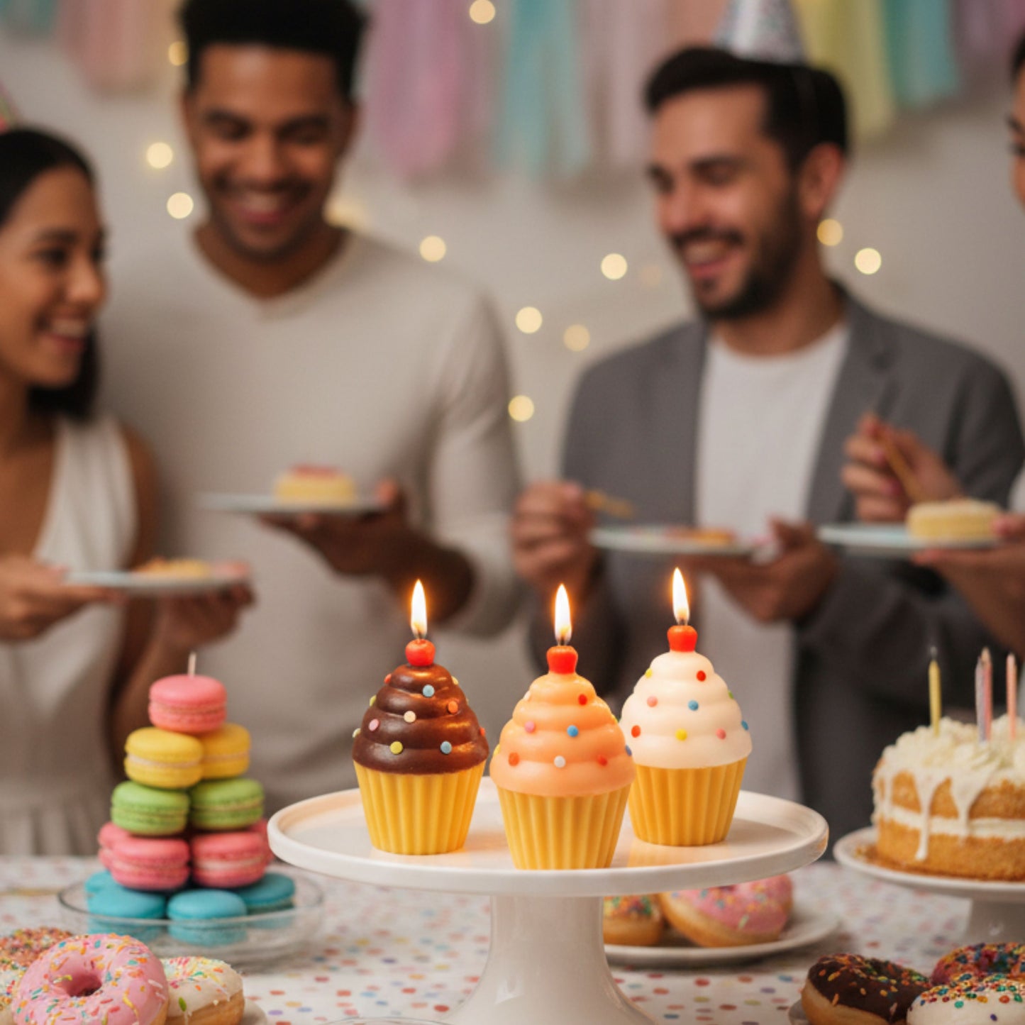 Cartoon Confetti Cupcake Scented Soy Wax Candle