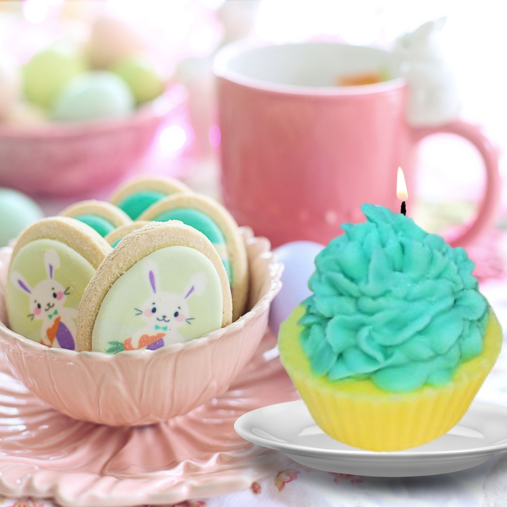 Spring Delights Rainbow Scented Soy Wax Cupcake Candles