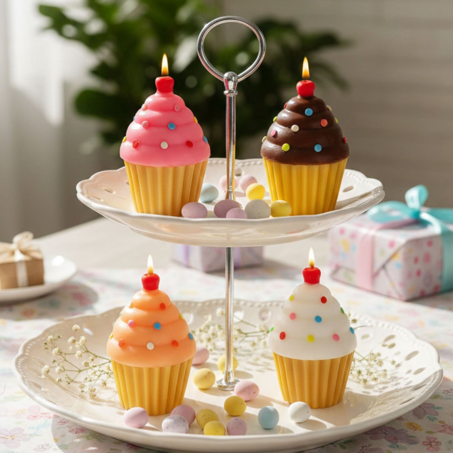 Cartoon Confetti Cupcake Scented Soy Wax Candle