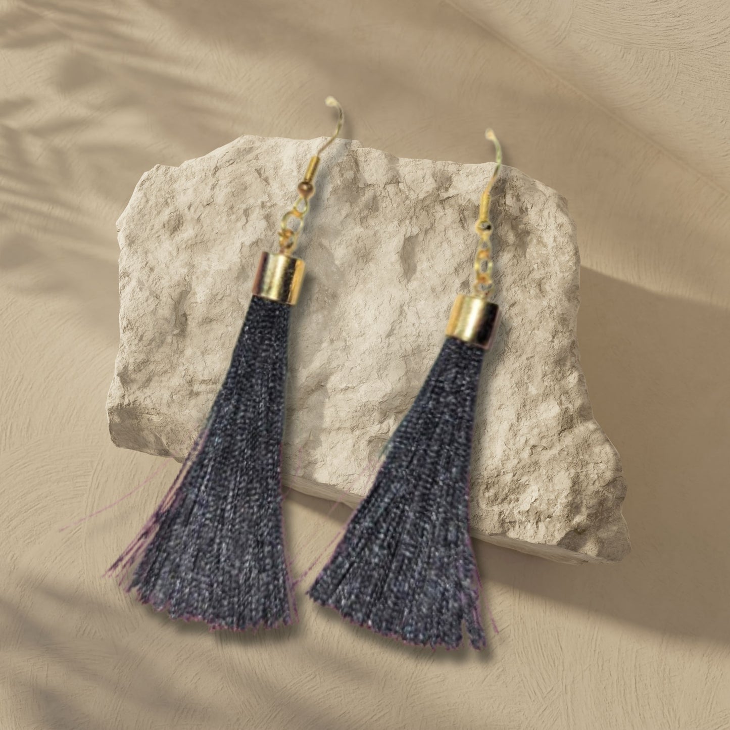 Black Tassel Fringe Earrings