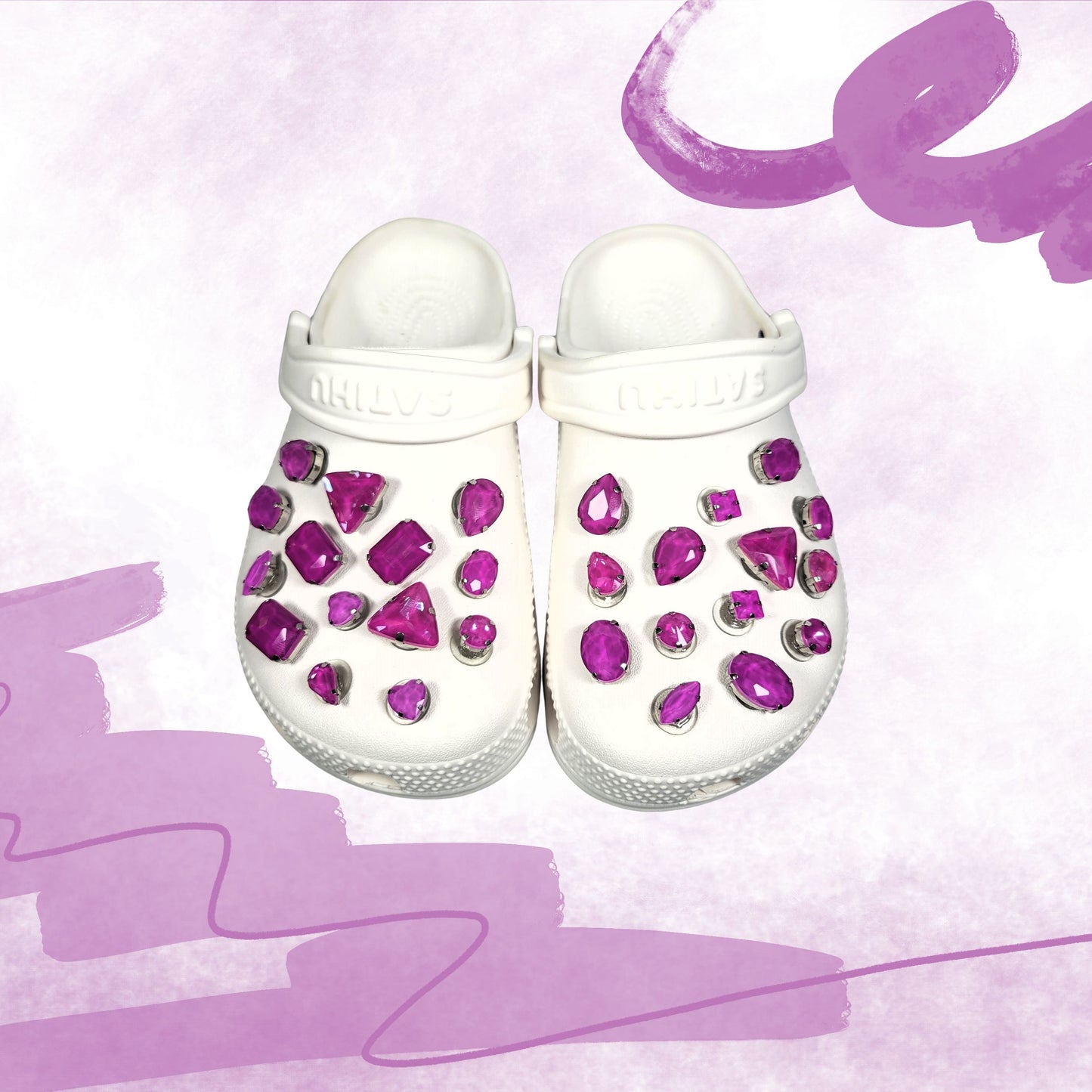 Crocs Charms Light Purple Jelly Rhinestones