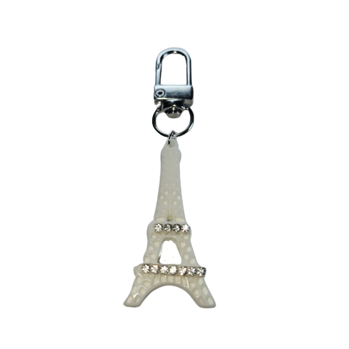 Eiffel Tower Bling Keychain Purse Tag