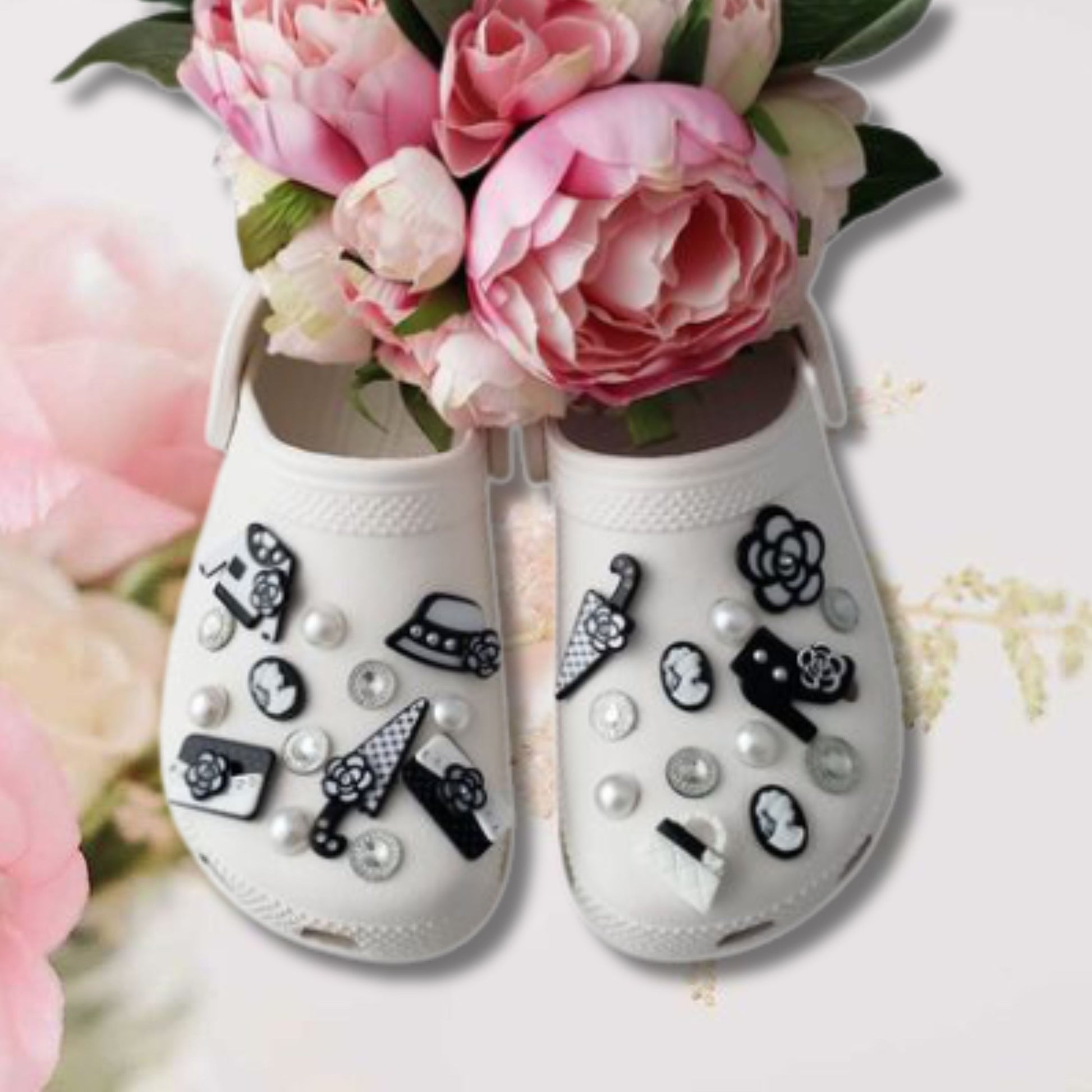 Luxury Black and White Shoe Charms