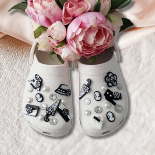 Luxury Black and White Shoe Charms