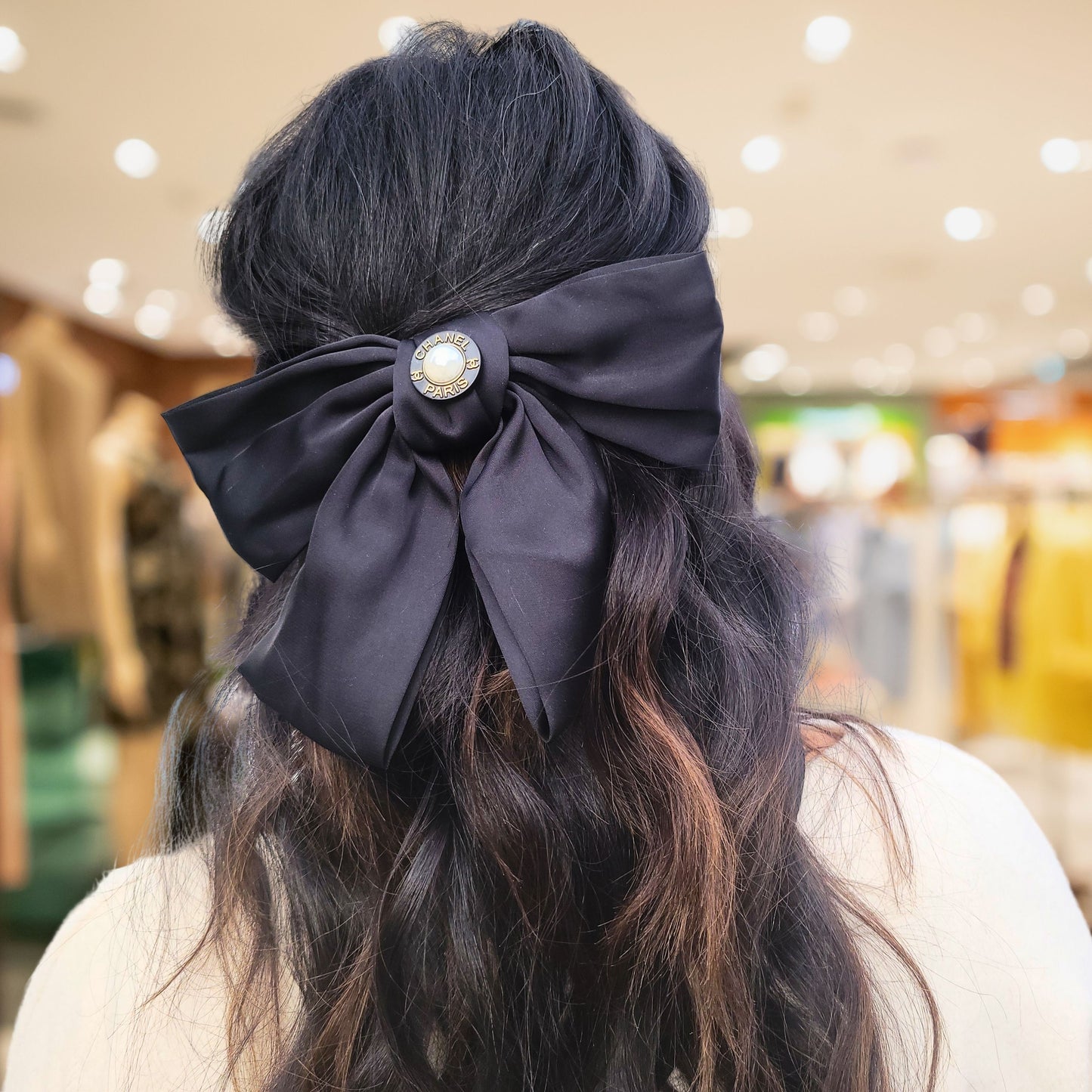 Luxury Reworked Button Satin Hair Bow