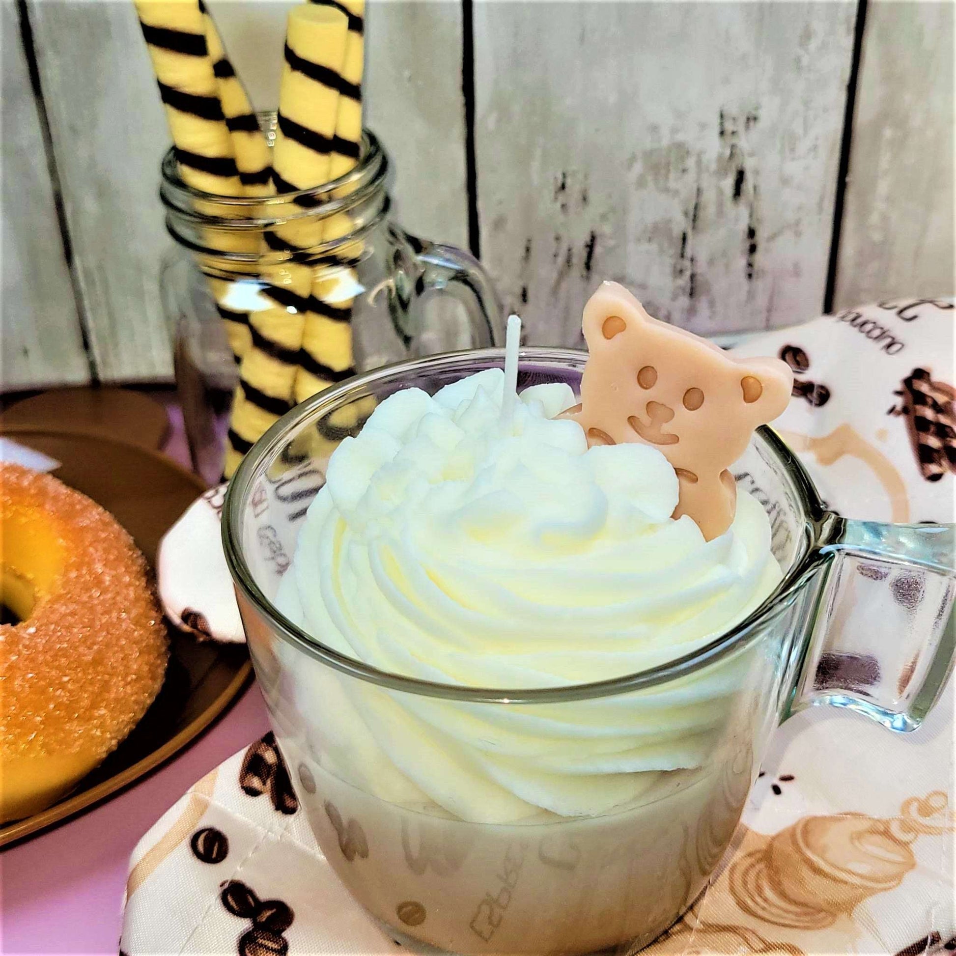 Cafe Delights Small Whipped Latte Scented Soy Wax Candle 8 oz/237 ml