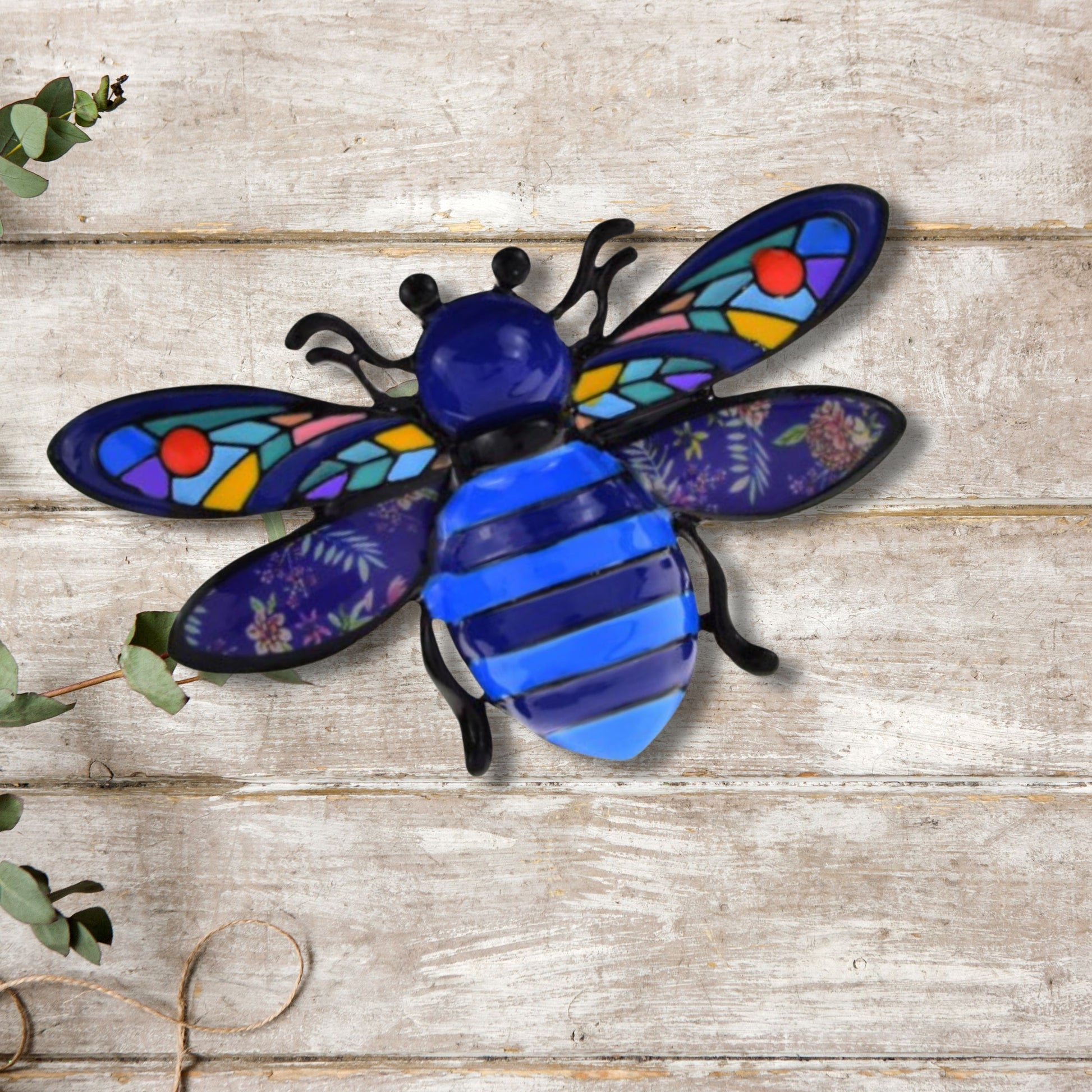 Blue Honeybee Brooch Pin