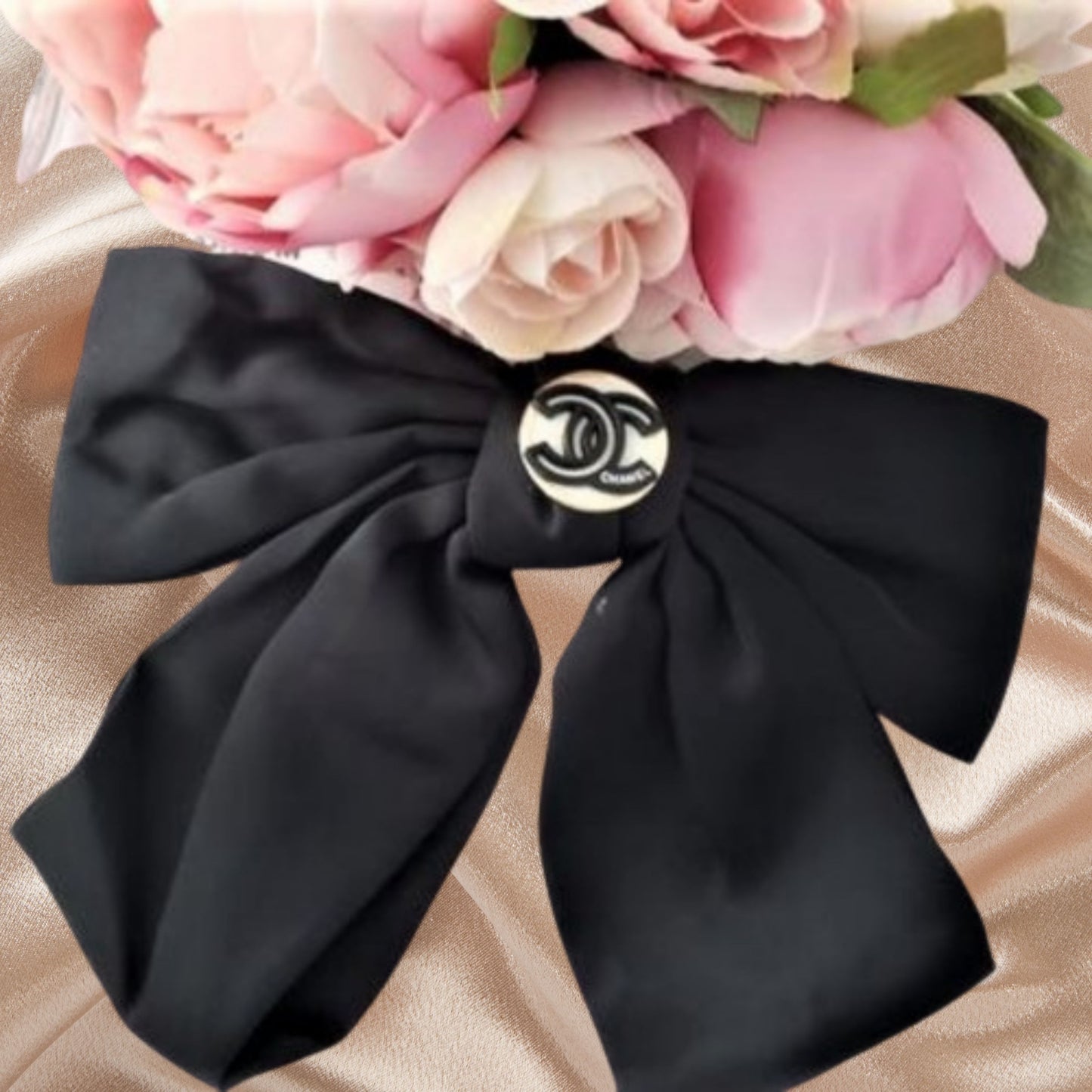 Luxury Reworked Button Satin Hair Bow