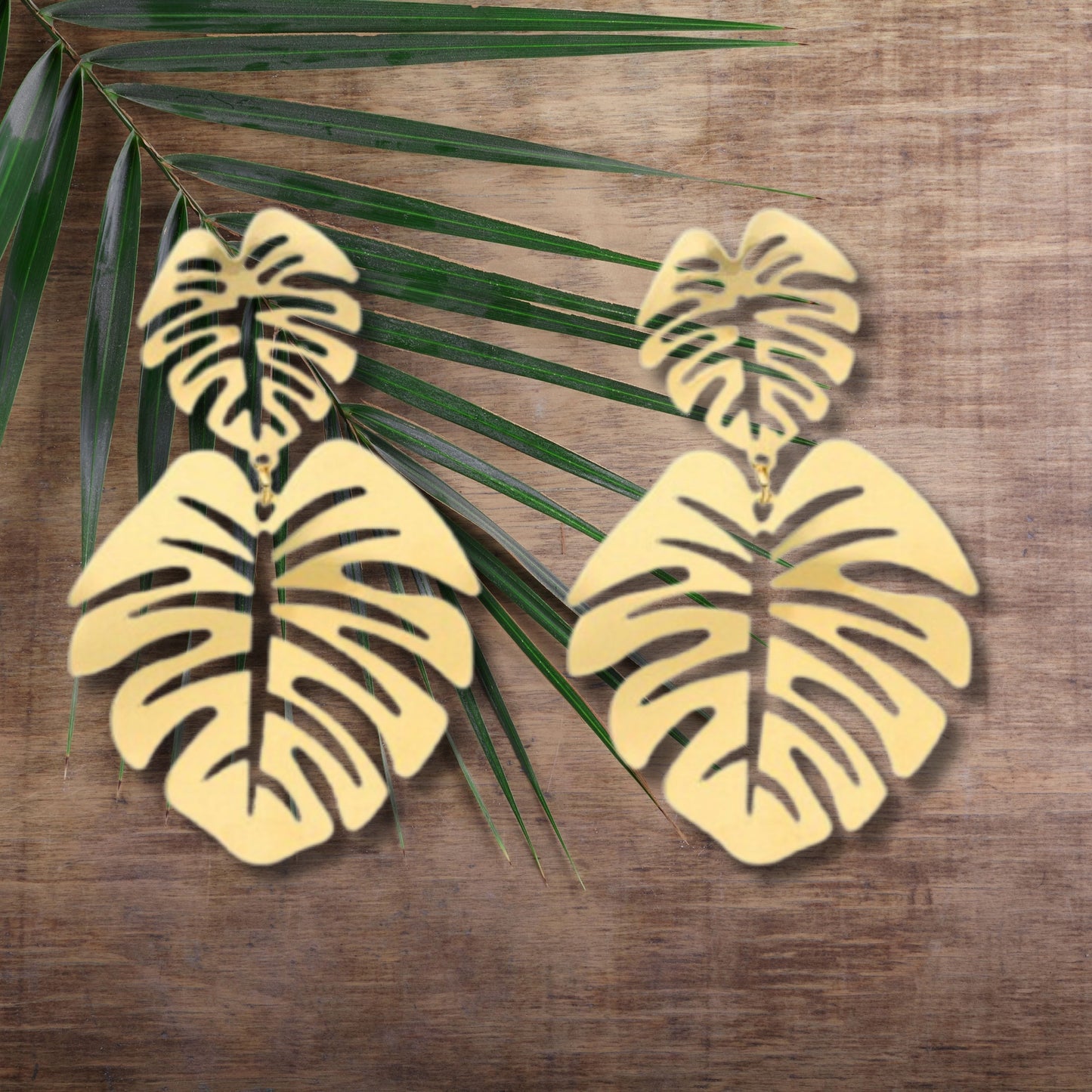 Gold Tropical Leaves Earrings