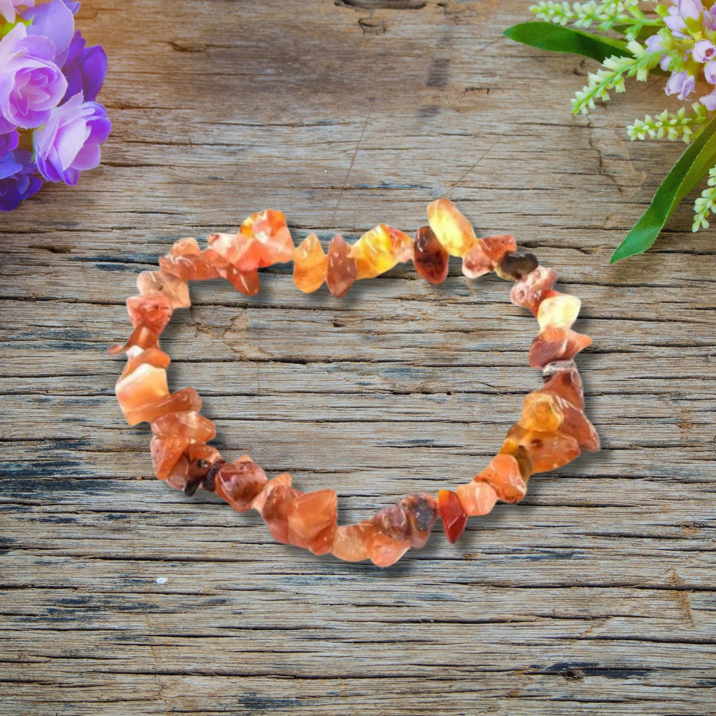 Natural Healing Stone Pure Red Agate Stretch Bracelet