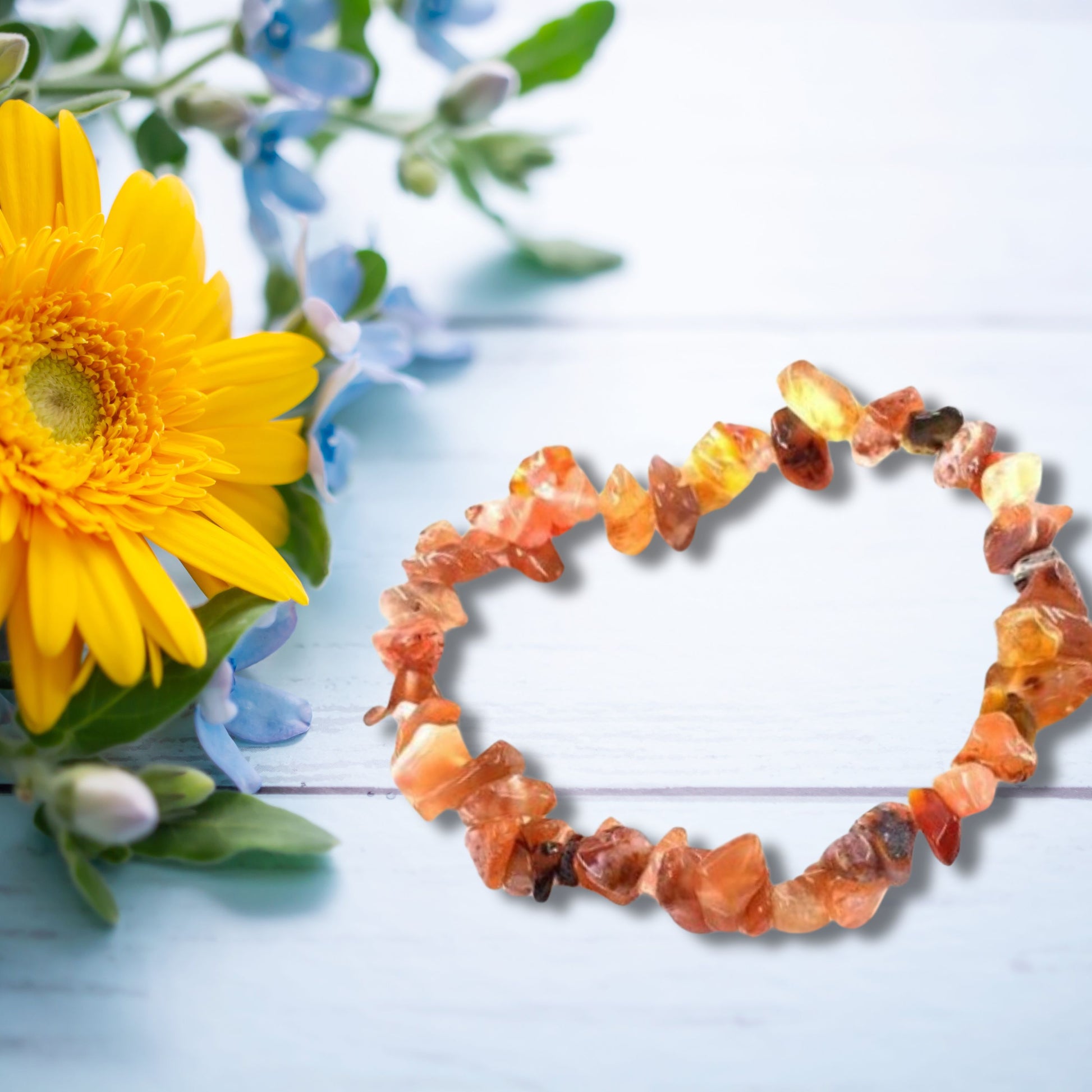 Natural Healing Stone Pure Red Agate Stretch Bracelet