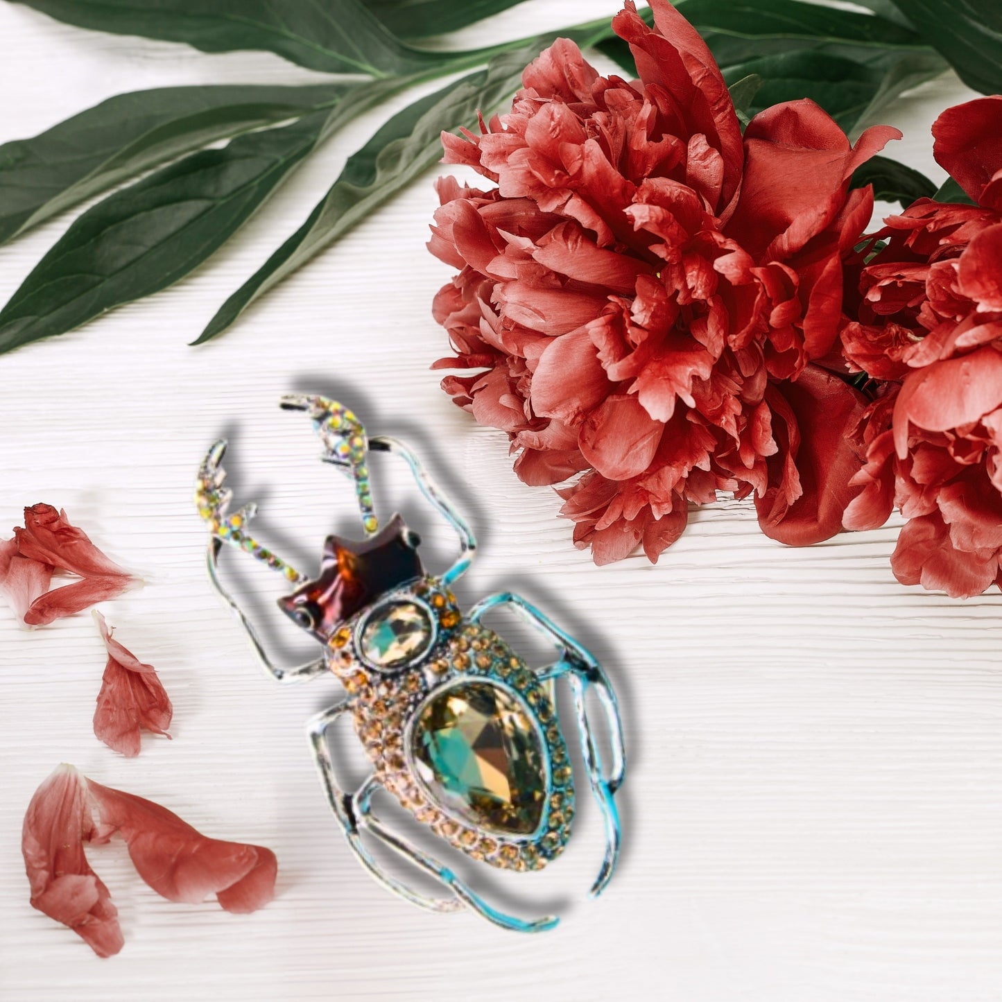 Rhinestone Beetle Brooch Pin Collection