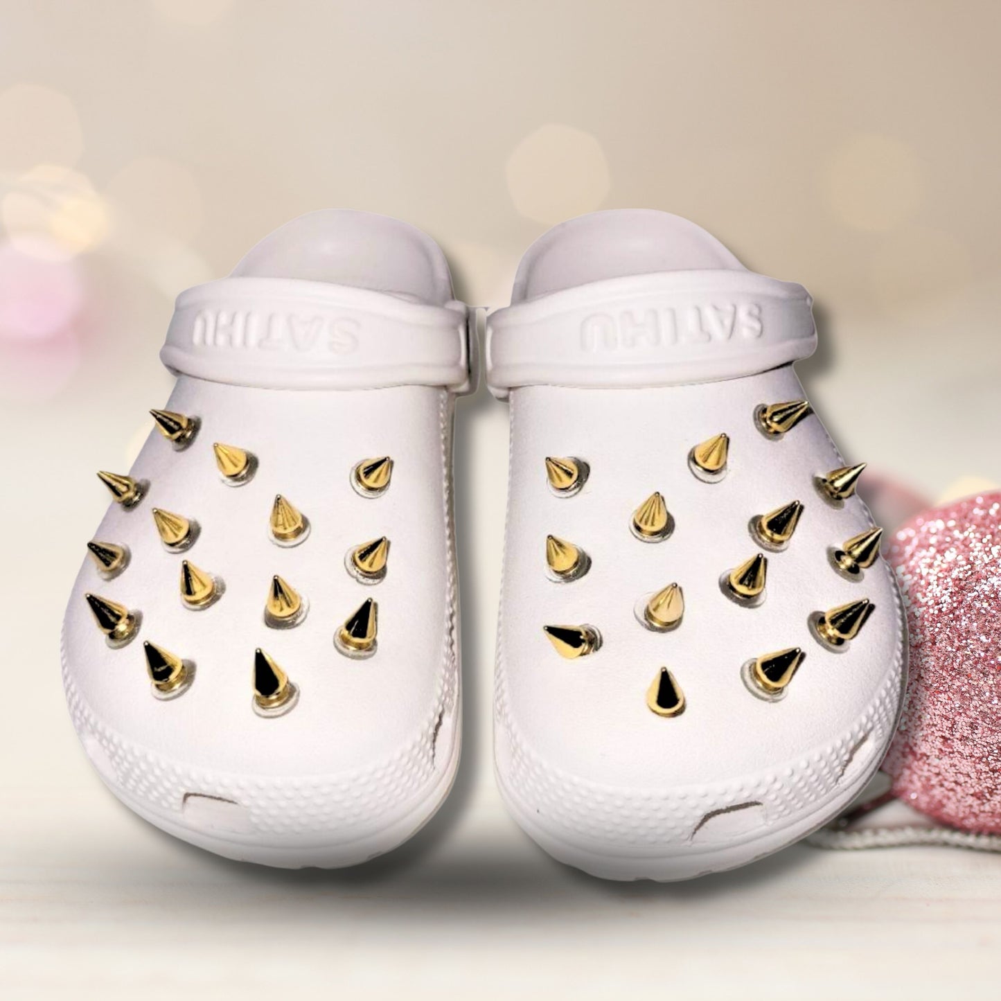 Luxury Gold Metal Spike Shoe Charms