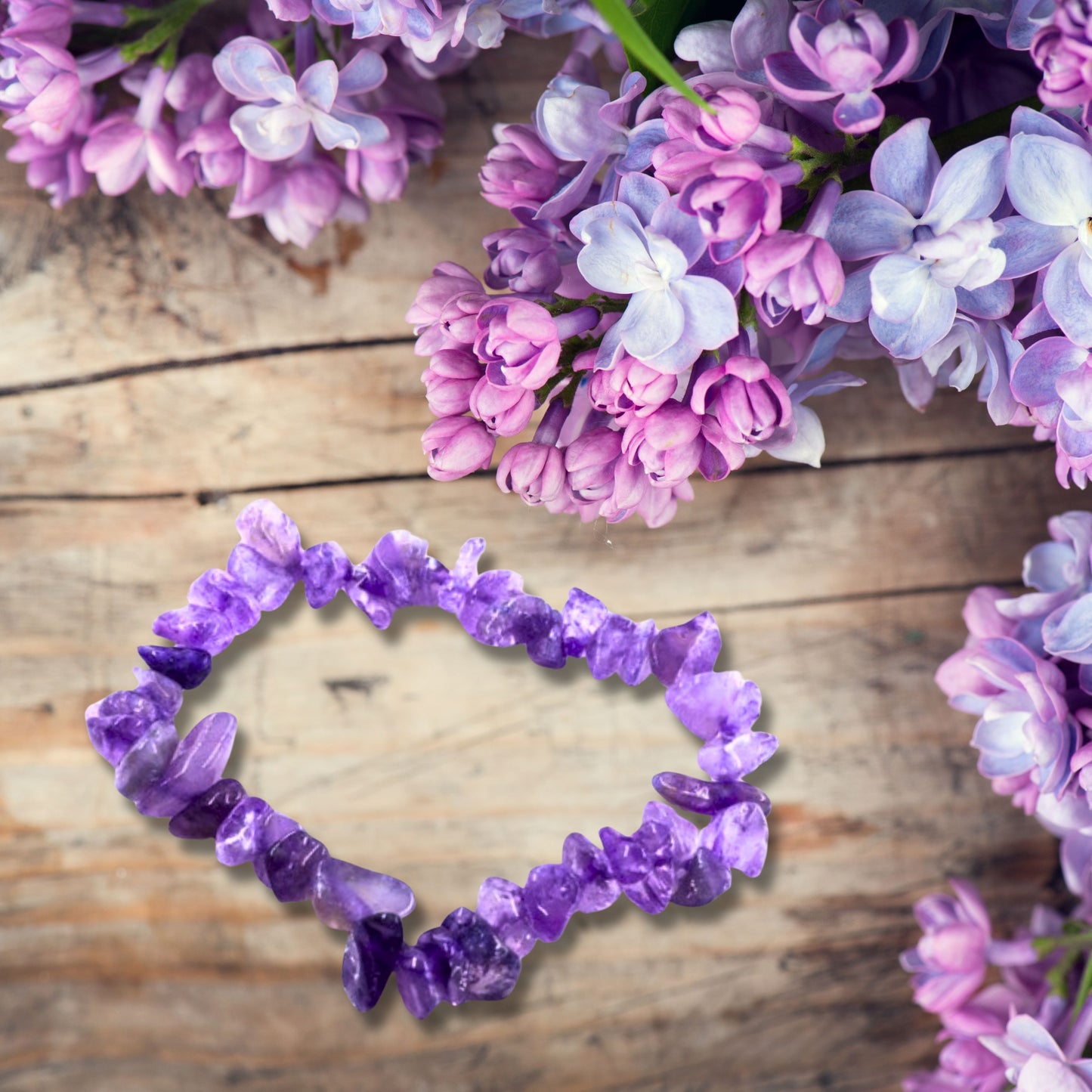 Natural Healing Purple Amethyst Gemstone Bracelet