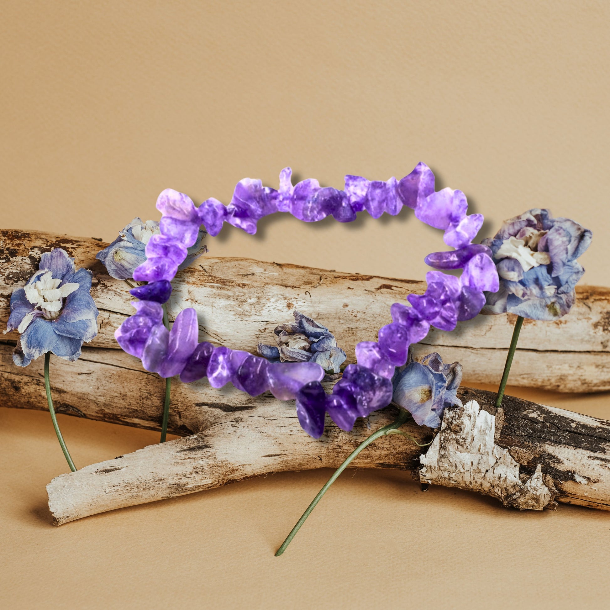 Natural Healing Purple Amethyst Gemstone Bracelet