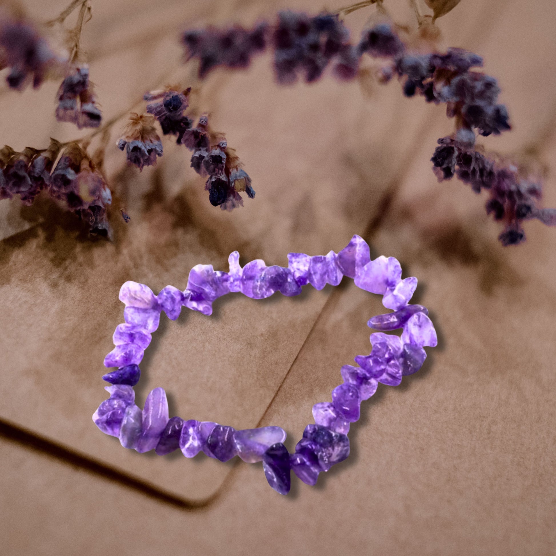 Natural Healing Purple Amethyst Gemstone Bracelet