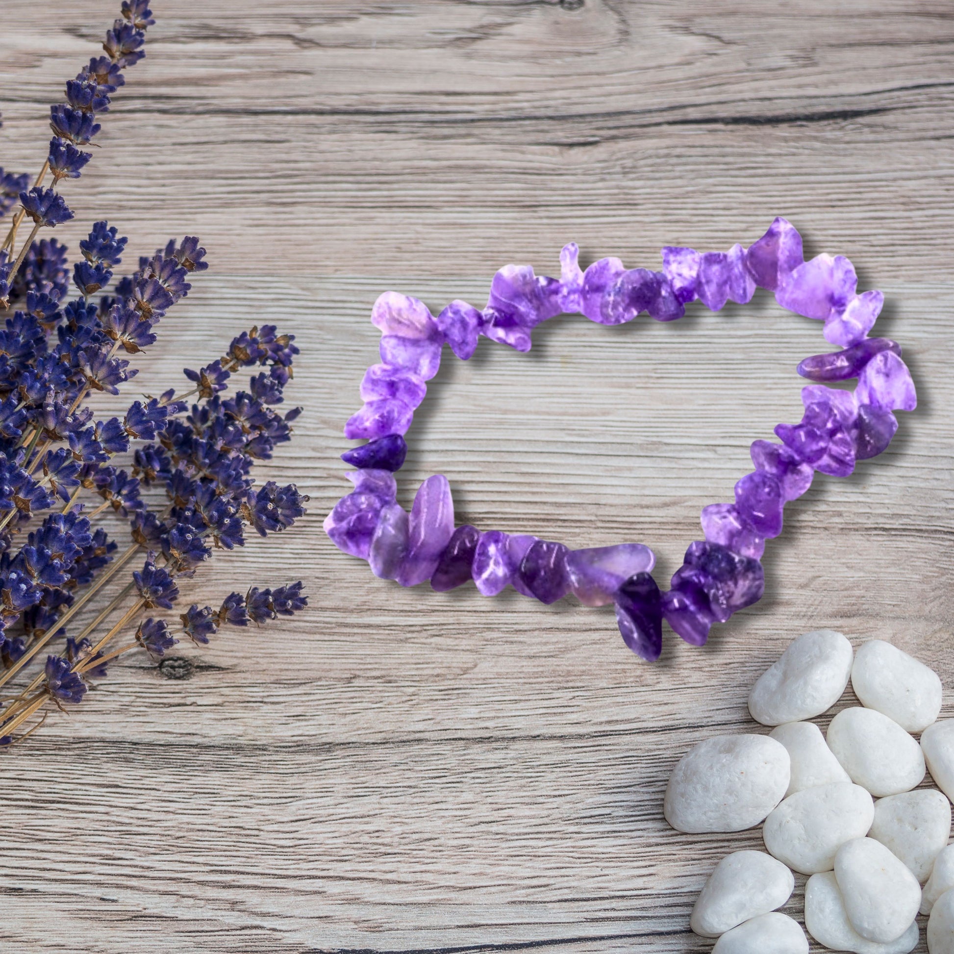 Natural Healing Purple Amethyst Gemstone Bracelet