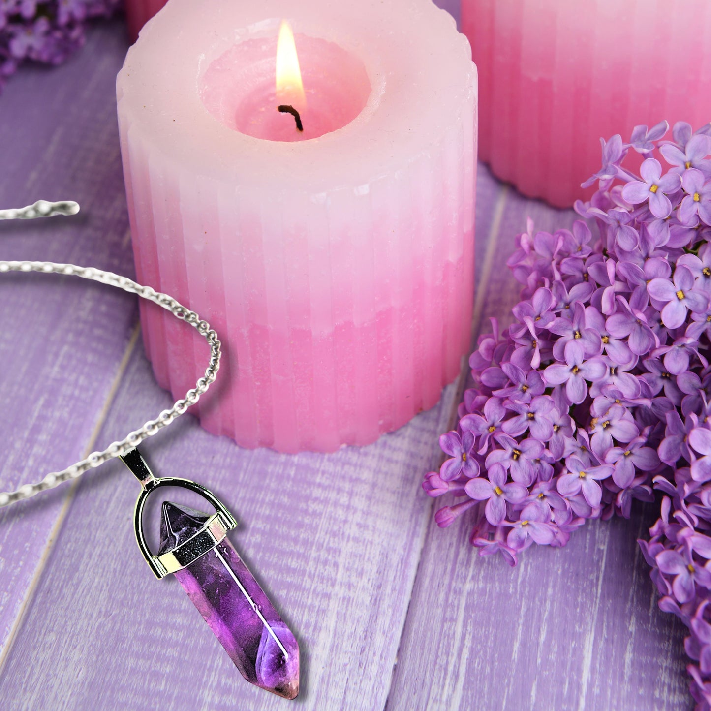 Natural Healing Stone Silver Plated Chain Collection