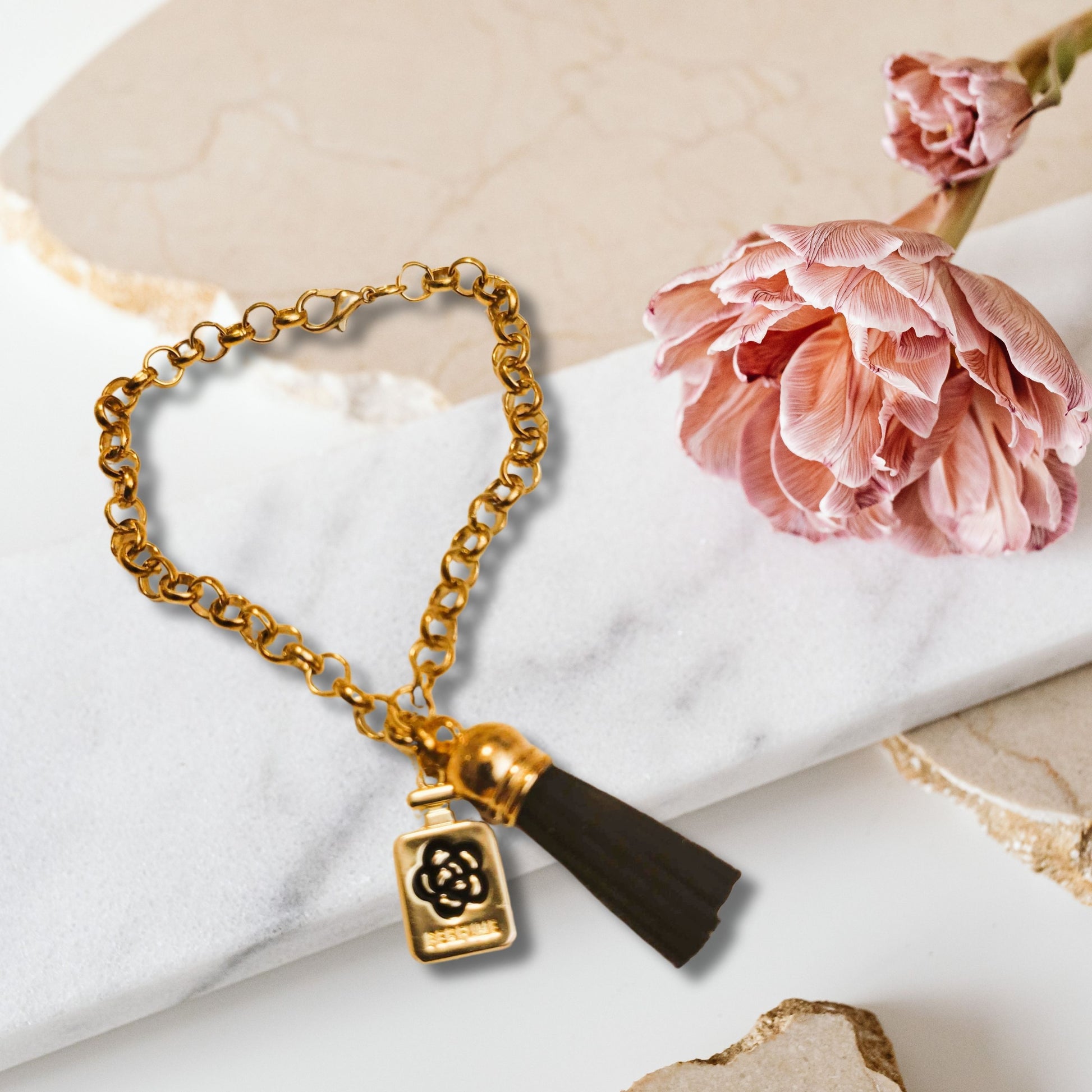 Black Perfume Charm Bracelet