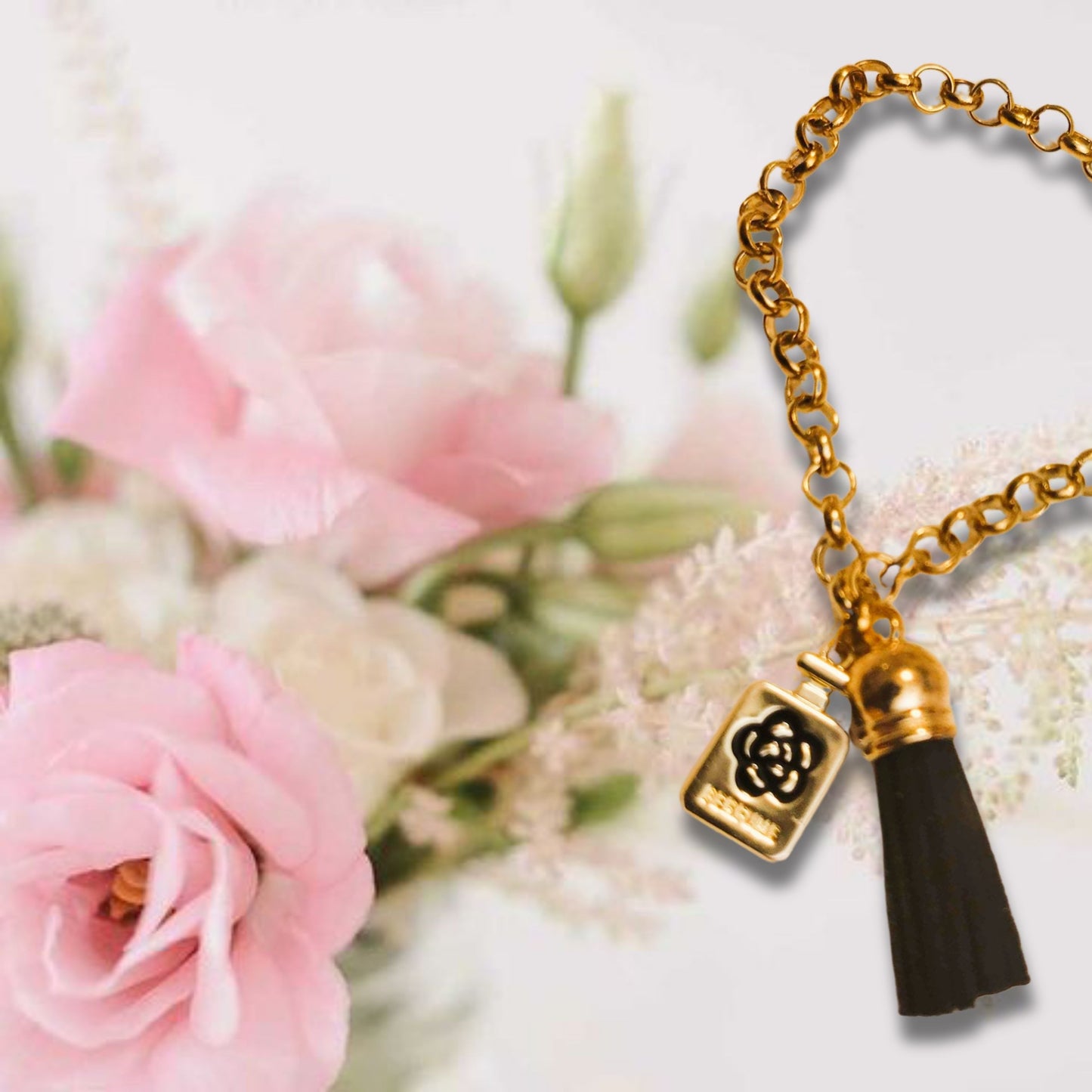 Black Perfume Charm Bracelet