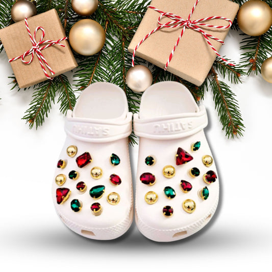 Crocs Charms Christmas Glass Rhinestone Shoe Charms