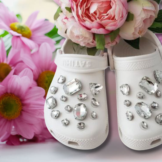 Crocs Charms Clear Glass Rhinestone Shoe Charms