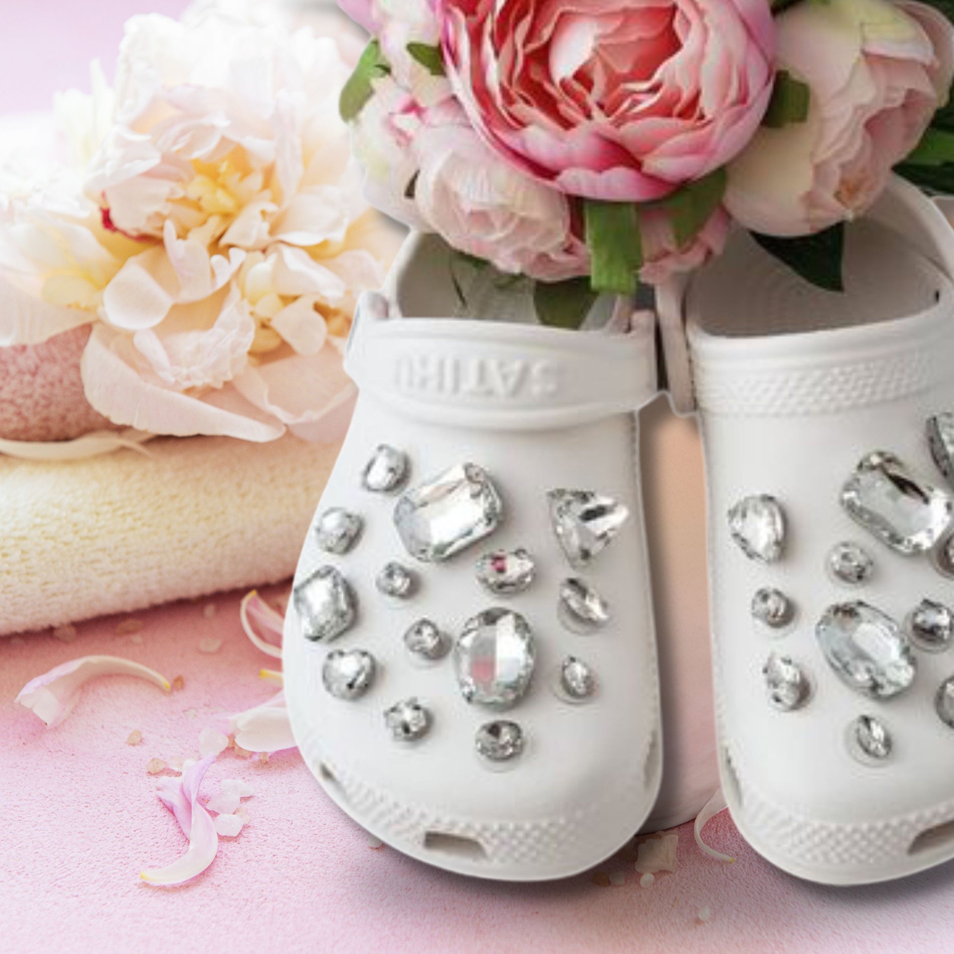 Crocs Charms Clear Glass Rhinestone Shoe Charms