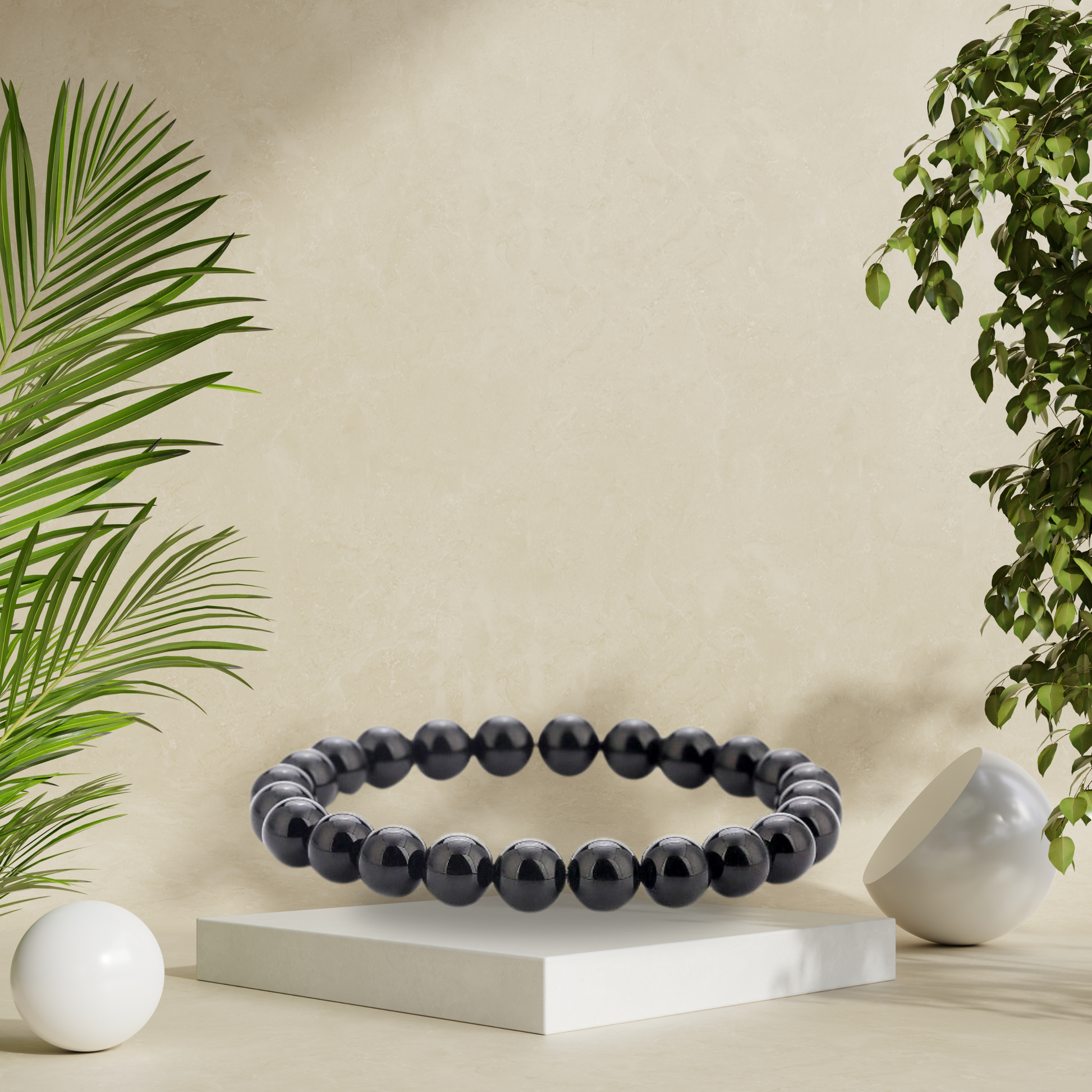 Natural Healing Black Onyx Bead Bracelet