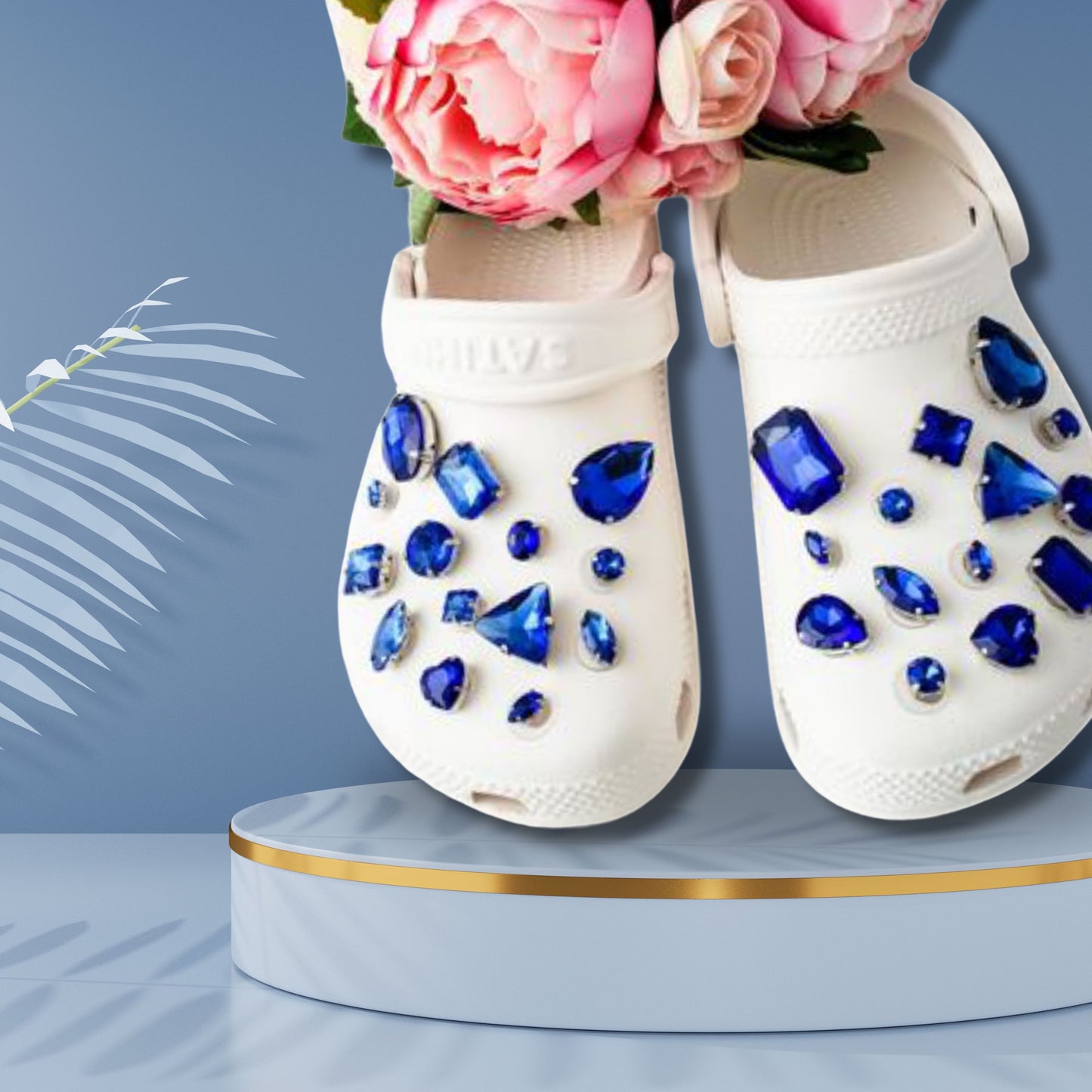 Crocs Charms Royal Blue Glass Rhinestone Shoe Charms