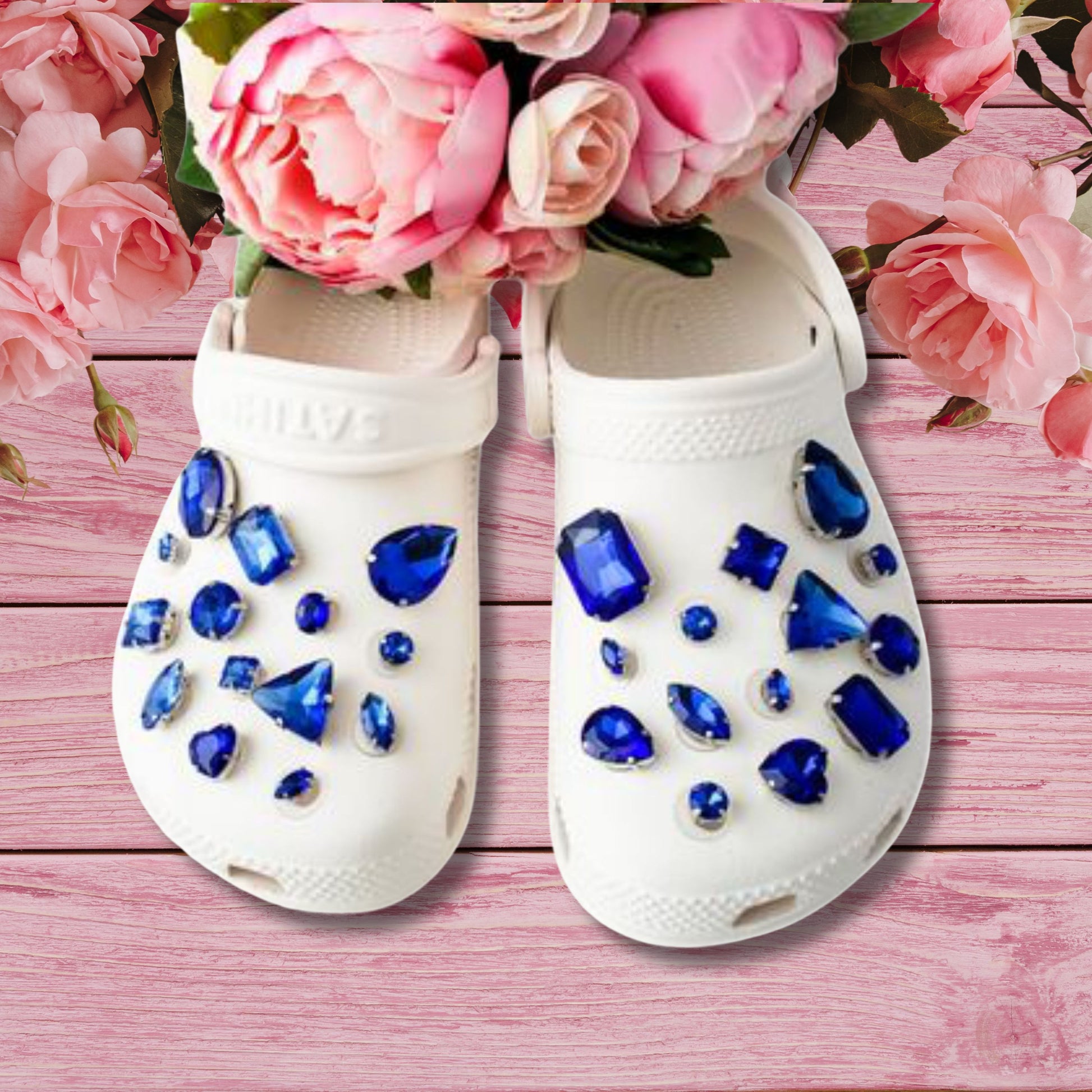 Crocs Charms Royal Blue Glass Rhinestone Shoe Charms