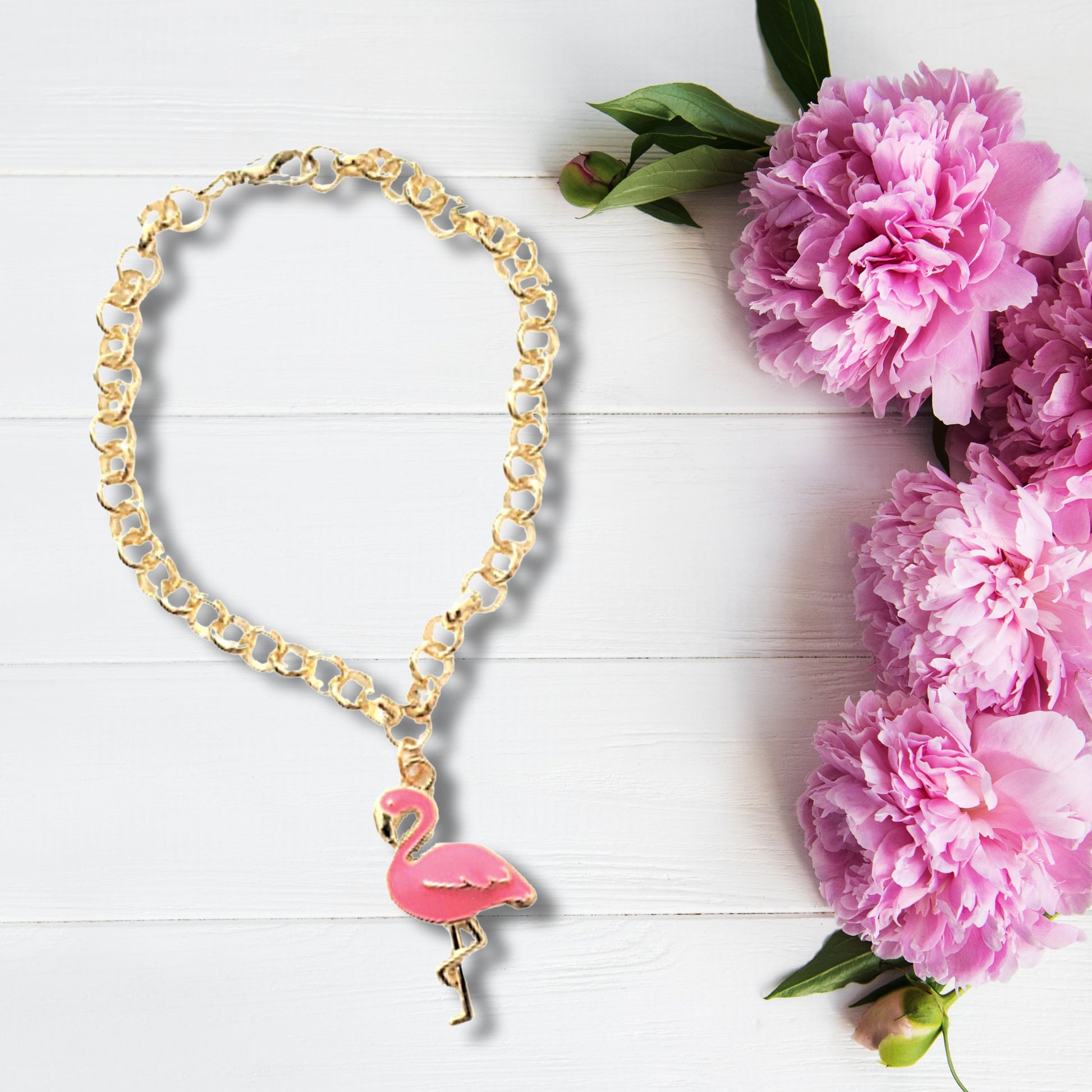 Flamingo Charm Statement Bracelet